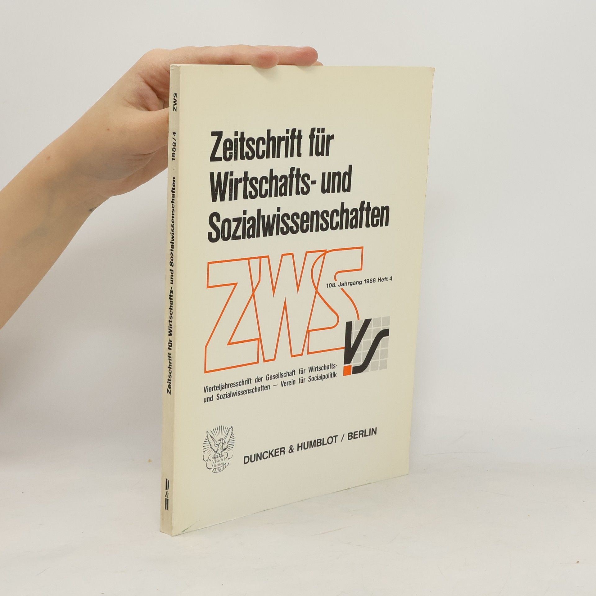Kolektív autorov Zeitschrift für Wirtschafts- und Sozialwissenschaften 4/1988
