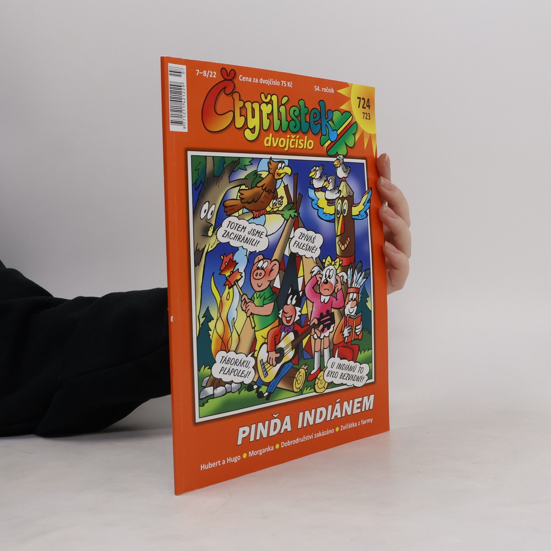 Radim Krajčovič Čtyřlístek. Pinďa indiánem. Dvojčíslo 723-724