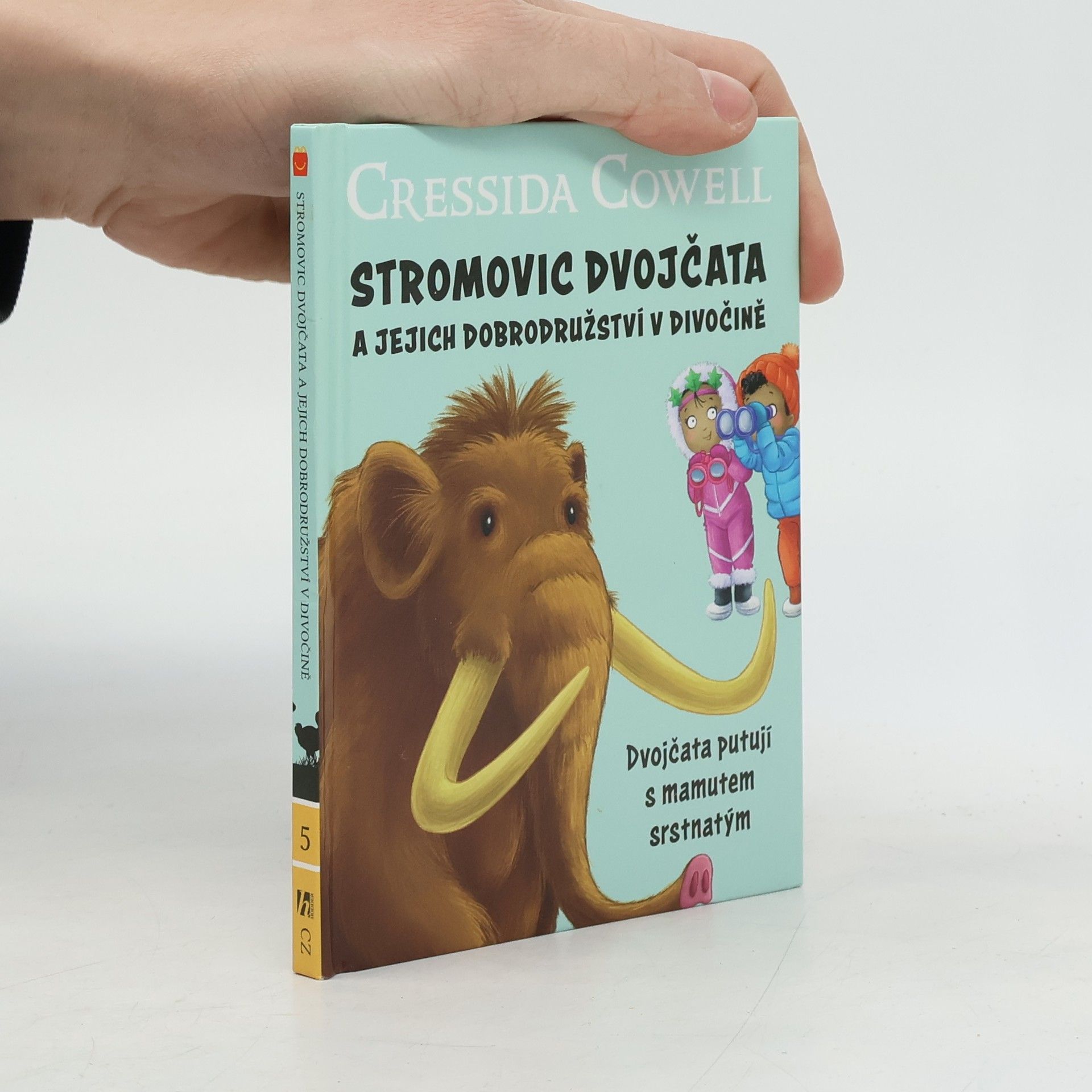Cressida Cowell Stromovic dvojčata a jejich dobrodružství v divočině. Dvojčata putují s mamutem srstnatým