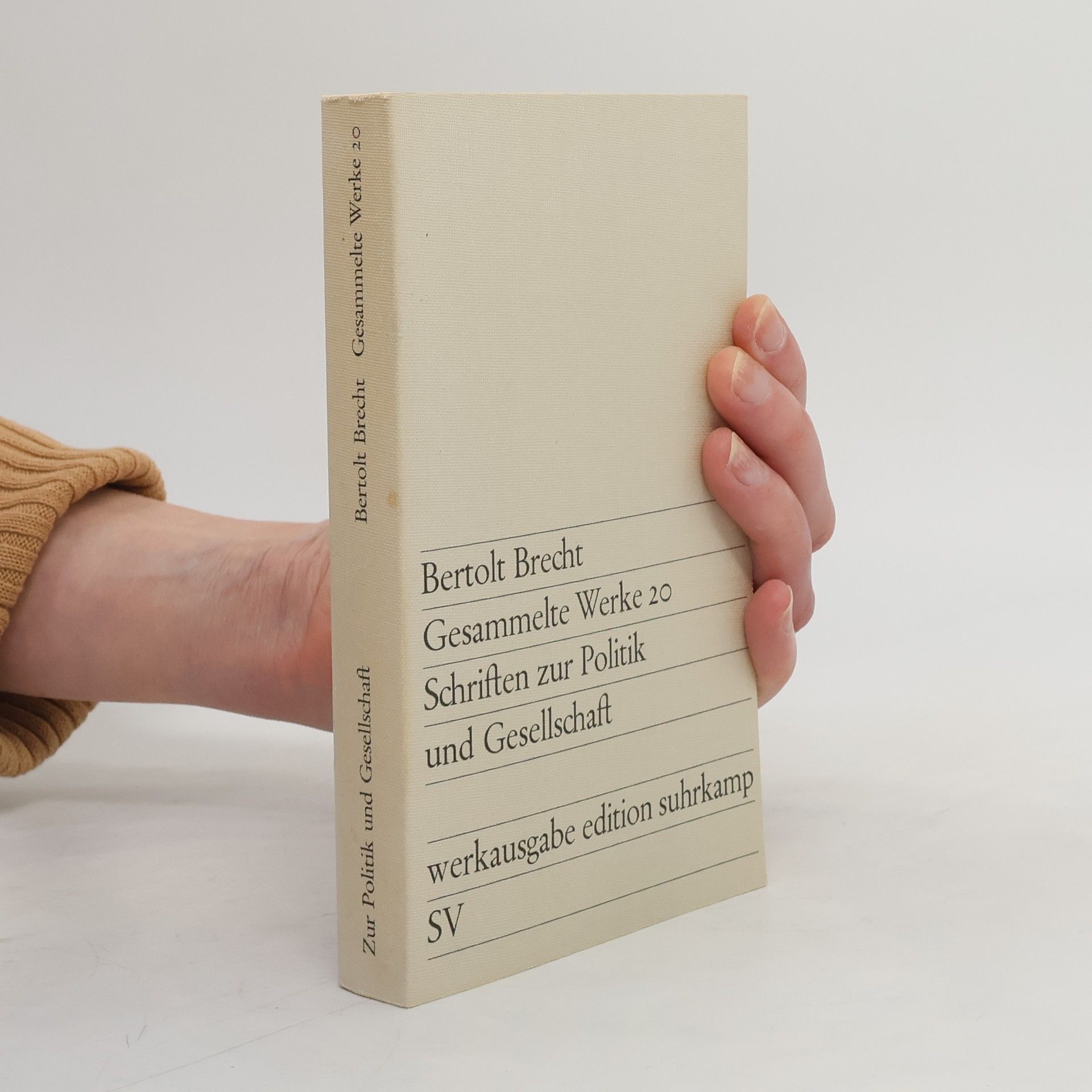 Bertolt Brecht Gesammelte Werke 20. Schriften zur Politik und Gesellschaft