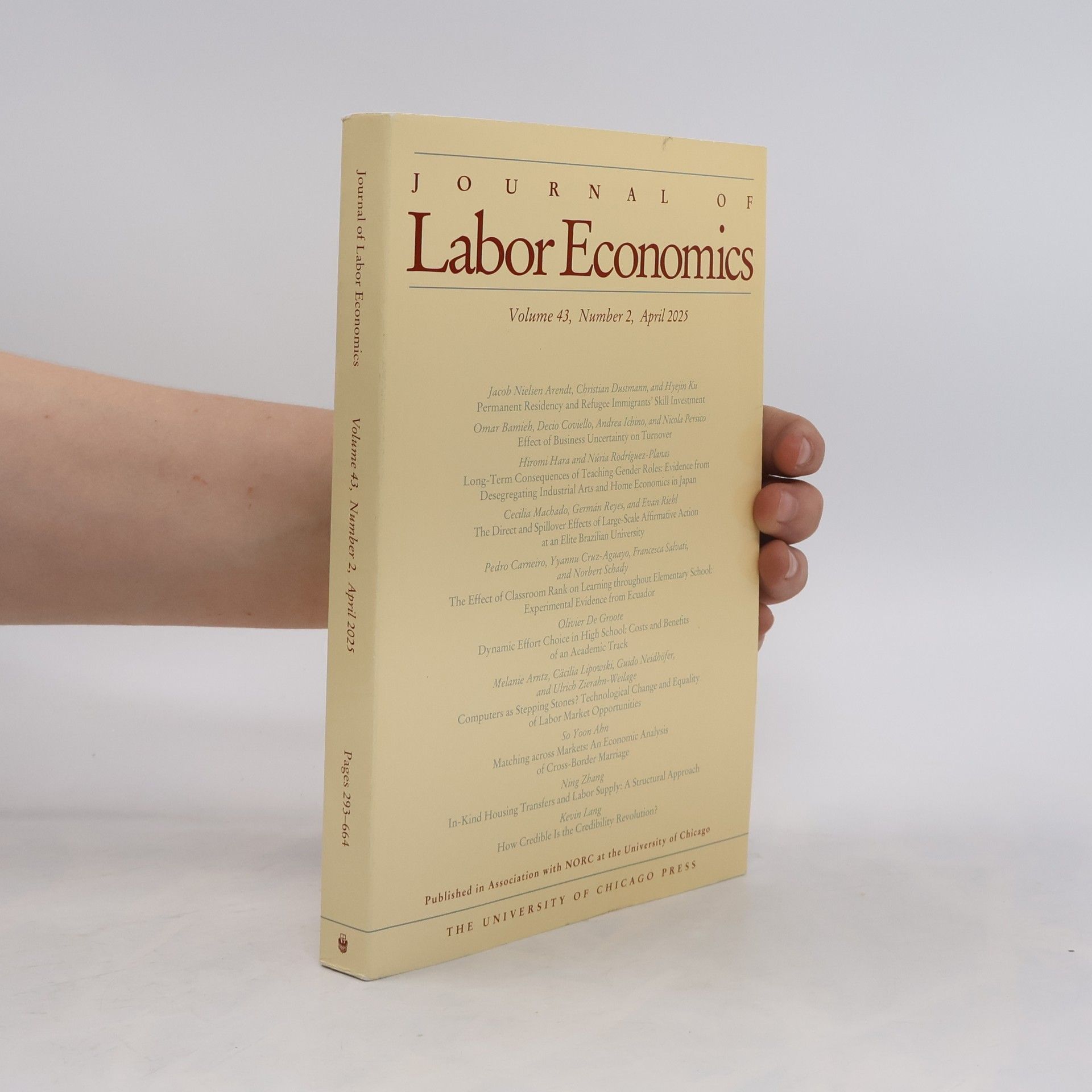 Various authors Journal of Labor Economics