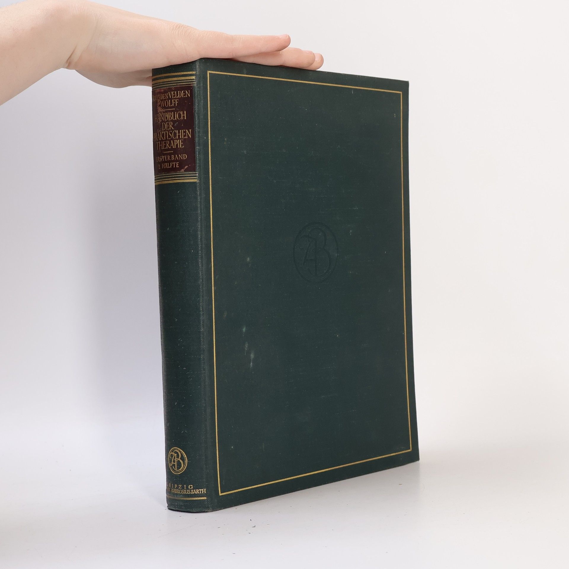 Reinhard von den Velden Handbuch der praktischen Therapie als Ergebnis experimenteller Forschung