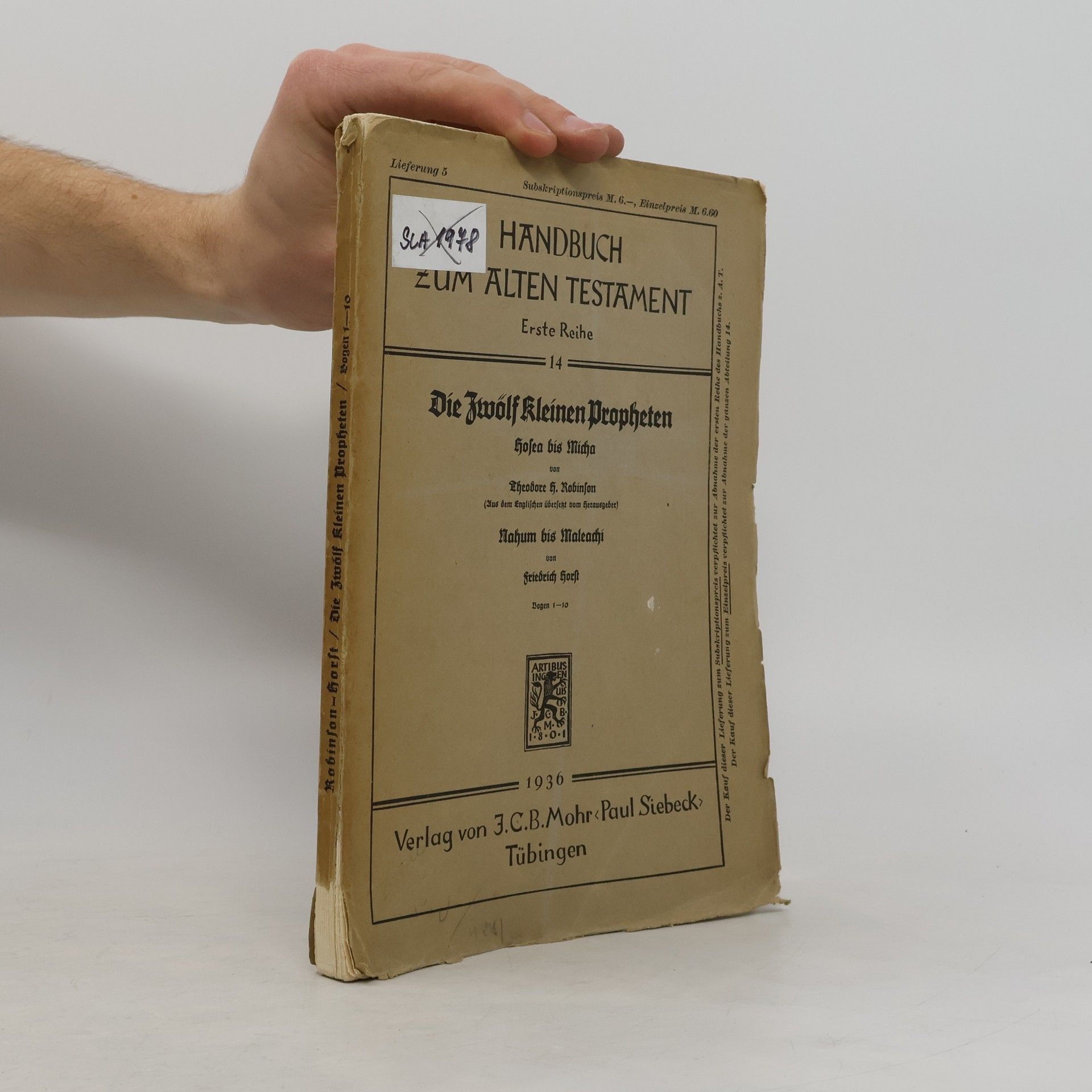 Theodore Henry Robinson Die zwölf kleinen Propheten