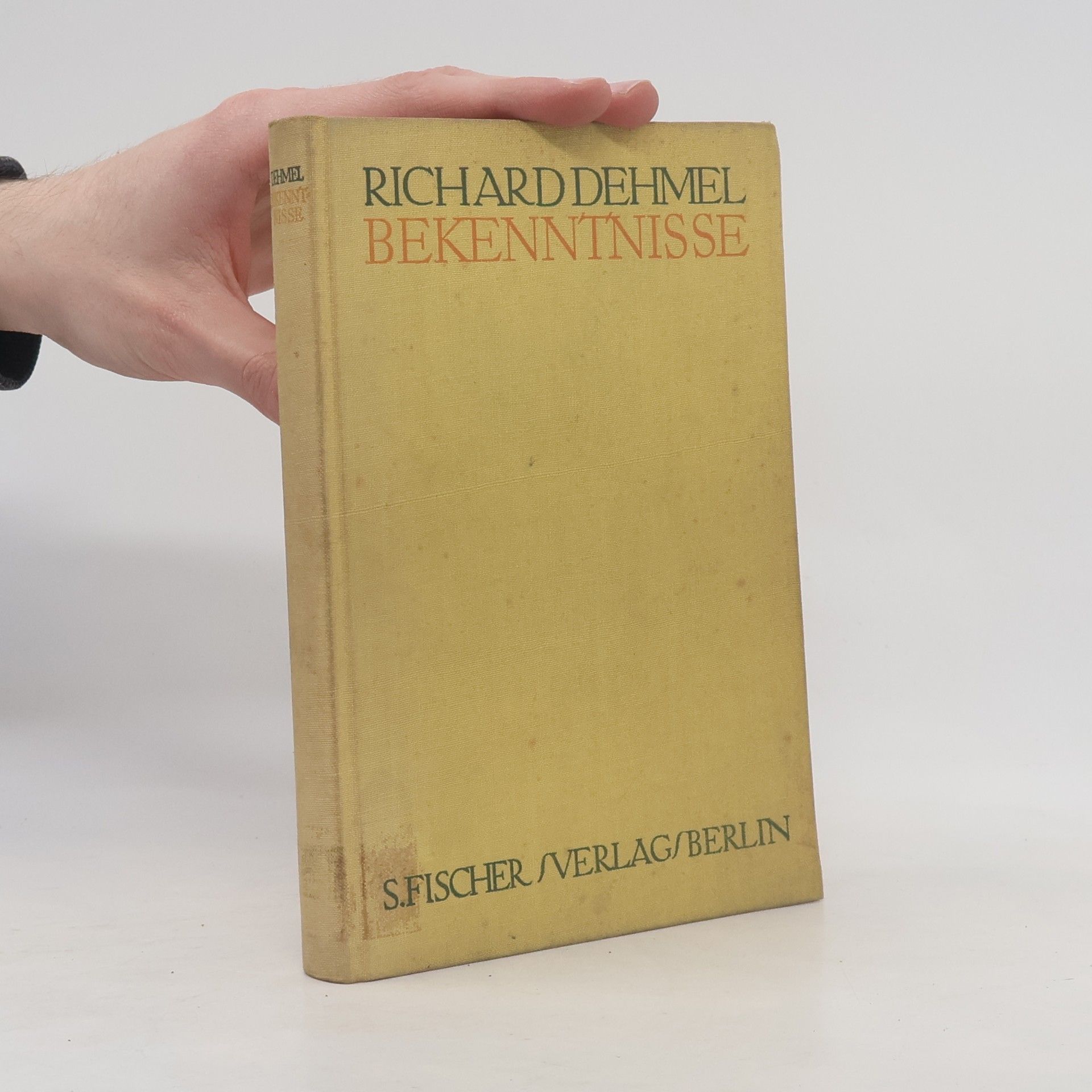 Richard Dehmel Bekenntnisse