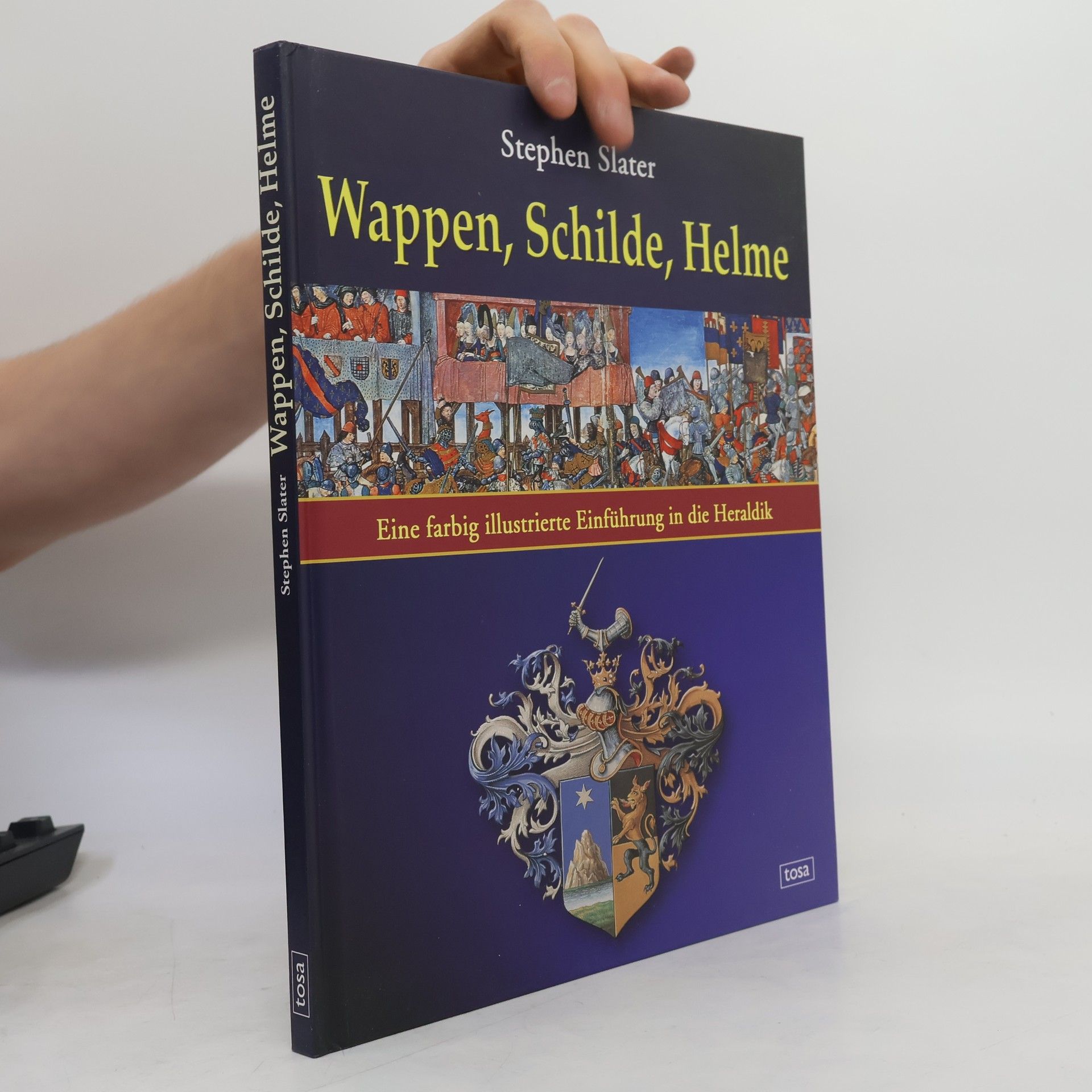 Stephen Slater Wappen, Schilde, Helme