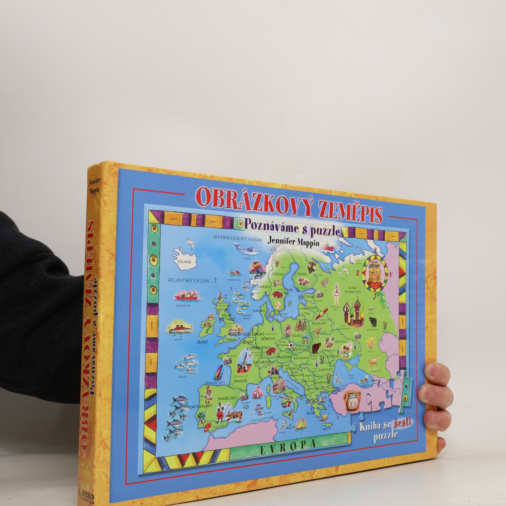 Jennifer Mappin Obrázkový zeměpis, kniha se šesti puzzle