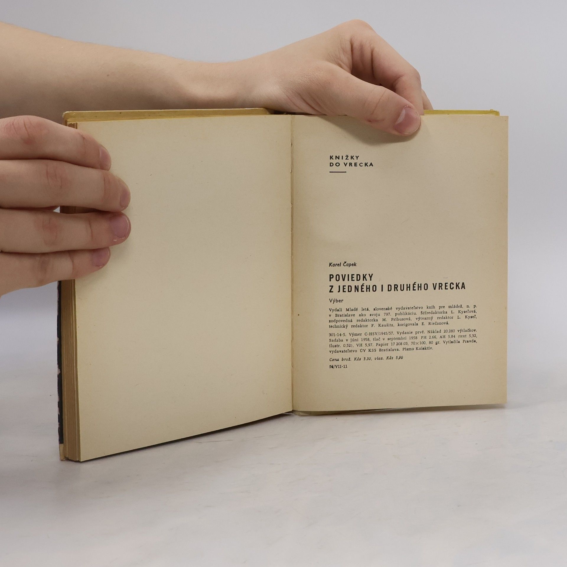 Karel Čapek Poviedky z jedného i druhého vrecka