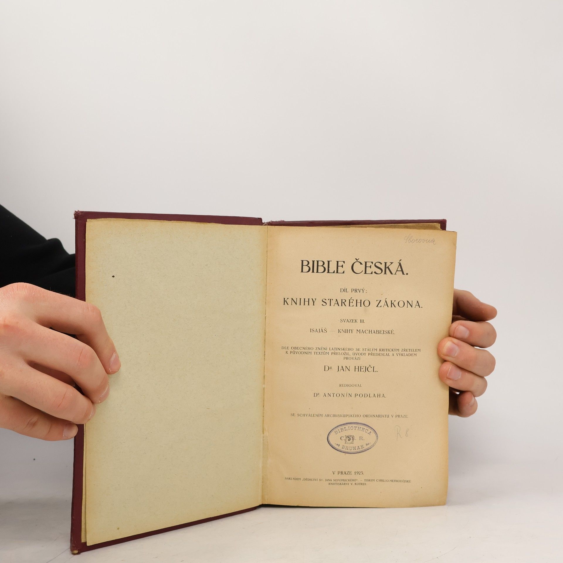 Jan Hejčl Bible česká I.
