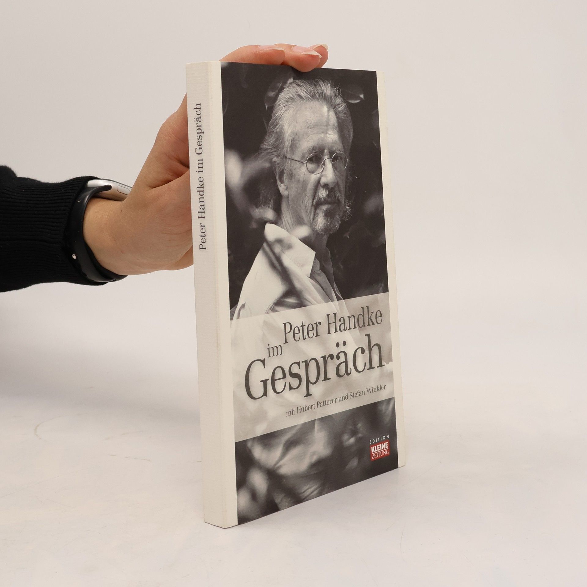 Peter Handke Peter Handke im Gespräch mit Hubert Patterer und Stefan Winkler. [Fotogr.: Wolfgang Zajc]