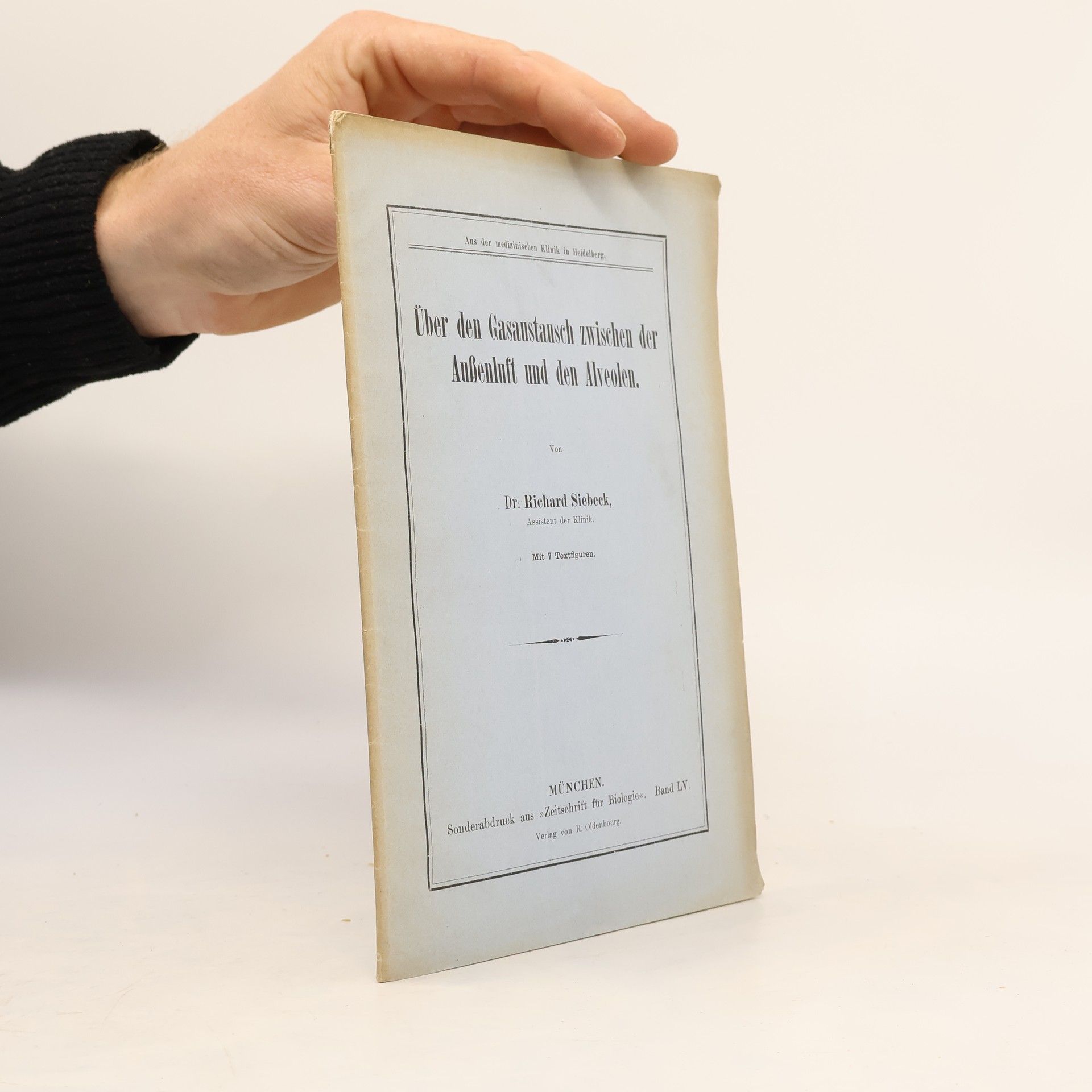 Richard Siebeck Über den Gasaustausch zwischen der Außenlust und den Alveolen
