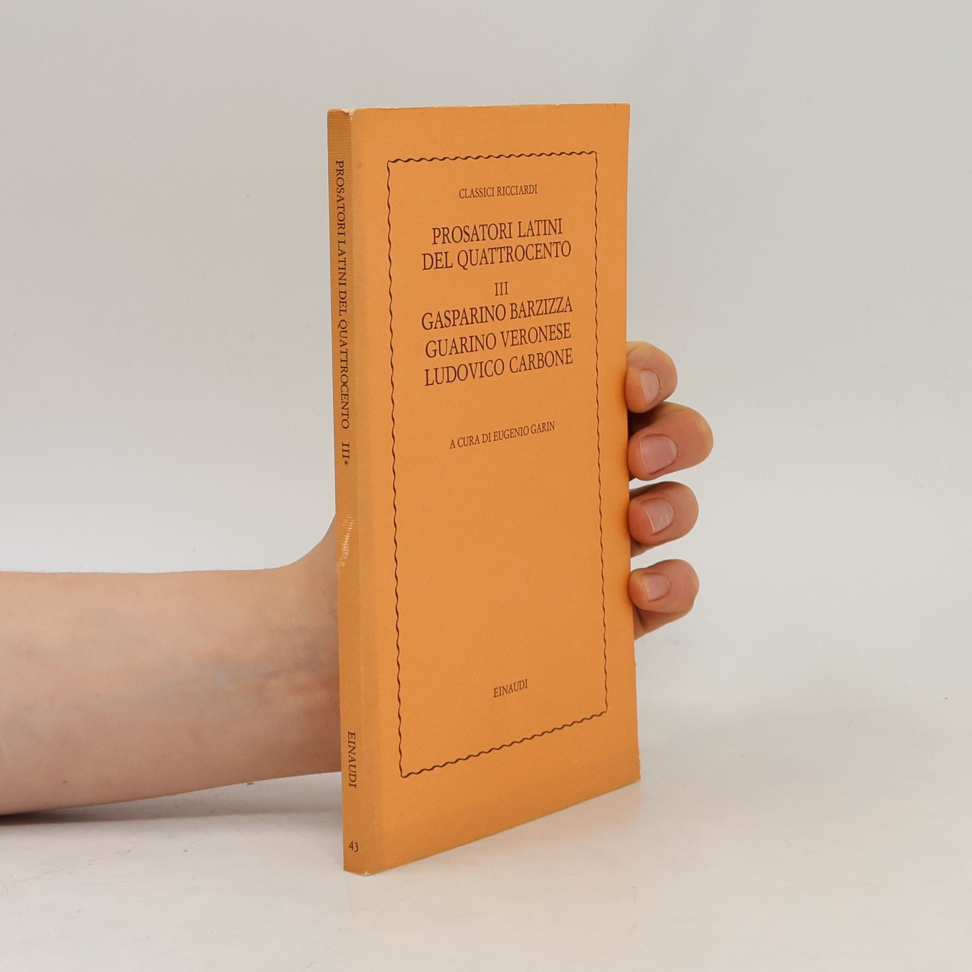 Ludovico Carbone Prosatori latini del quattrocento III.