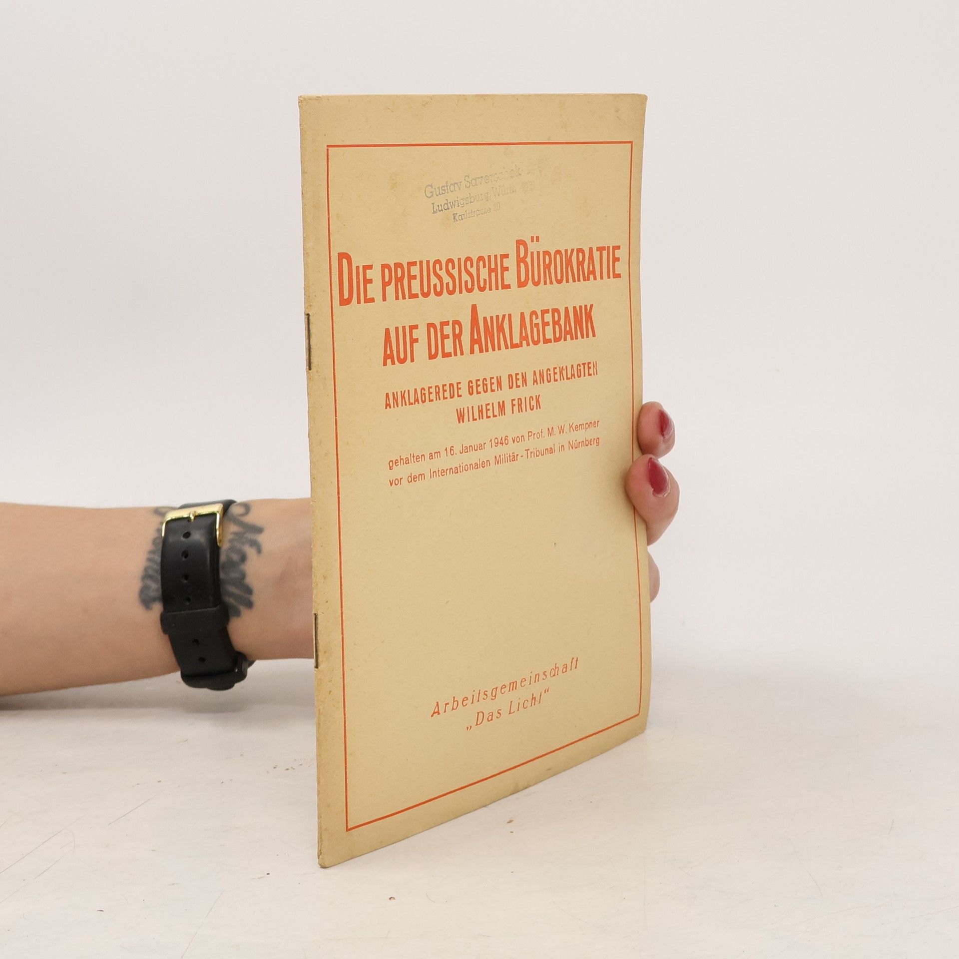 Wilhelm Frick Die preussische Bürokratie auf der Anklagebank