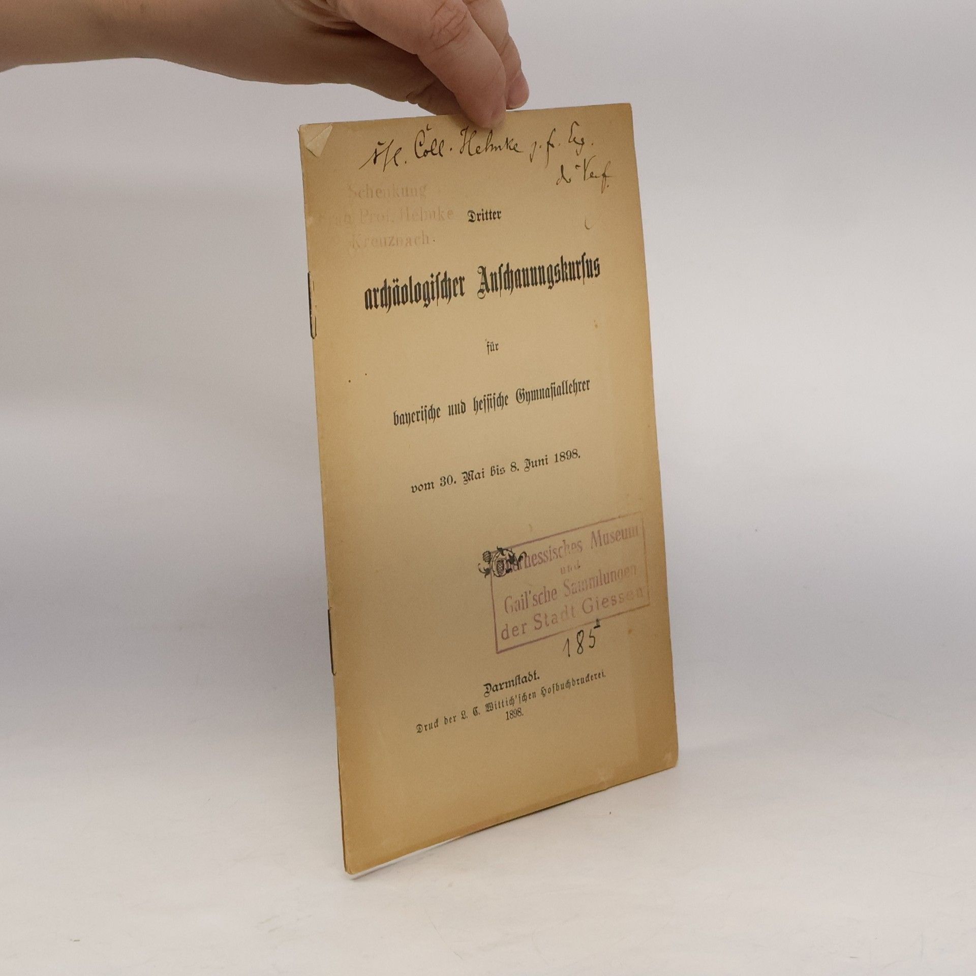 Various authors Dritter archäologischer Anschauungskursus