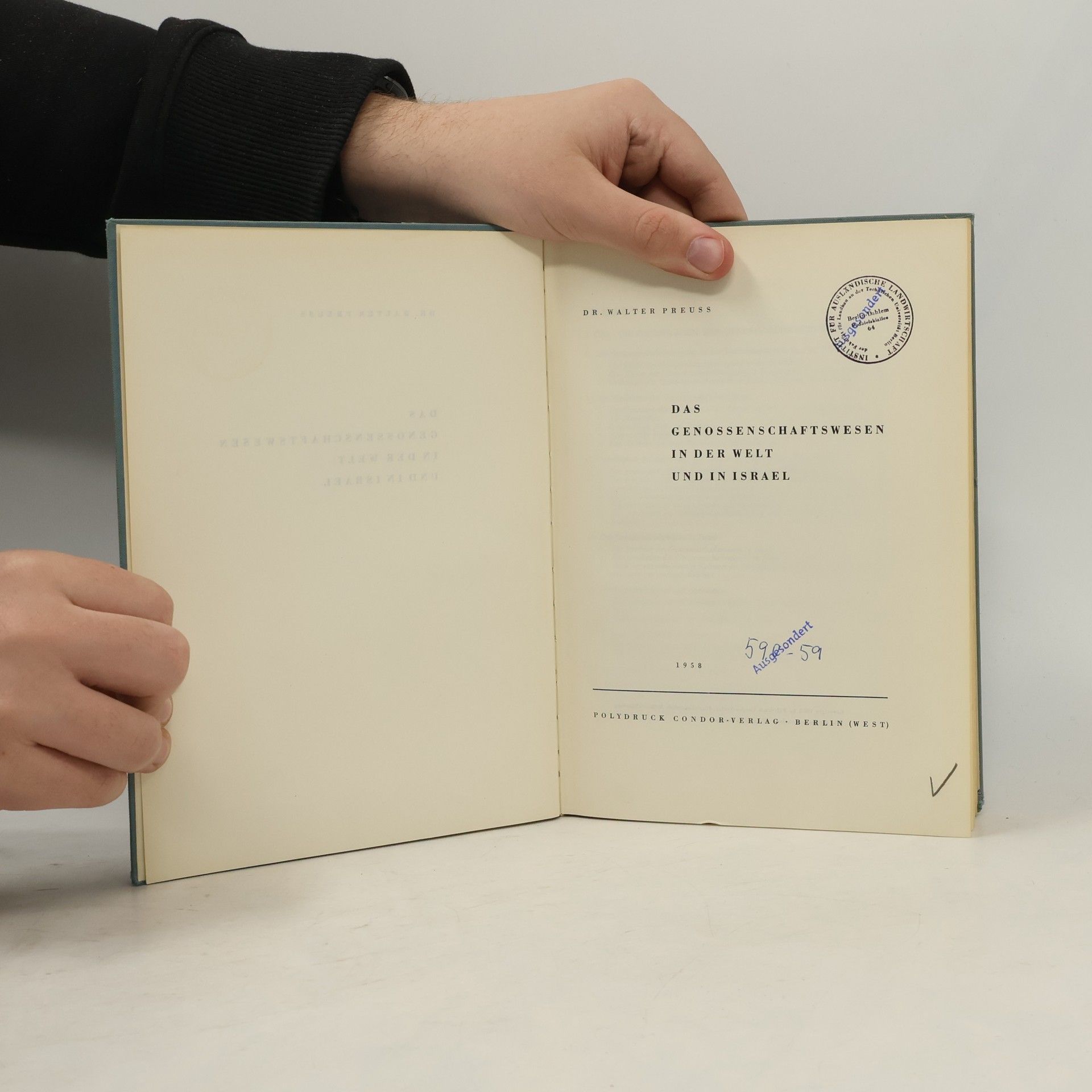 Walter Preuss Das Genossenschaftswesen in der Welt und in Israel