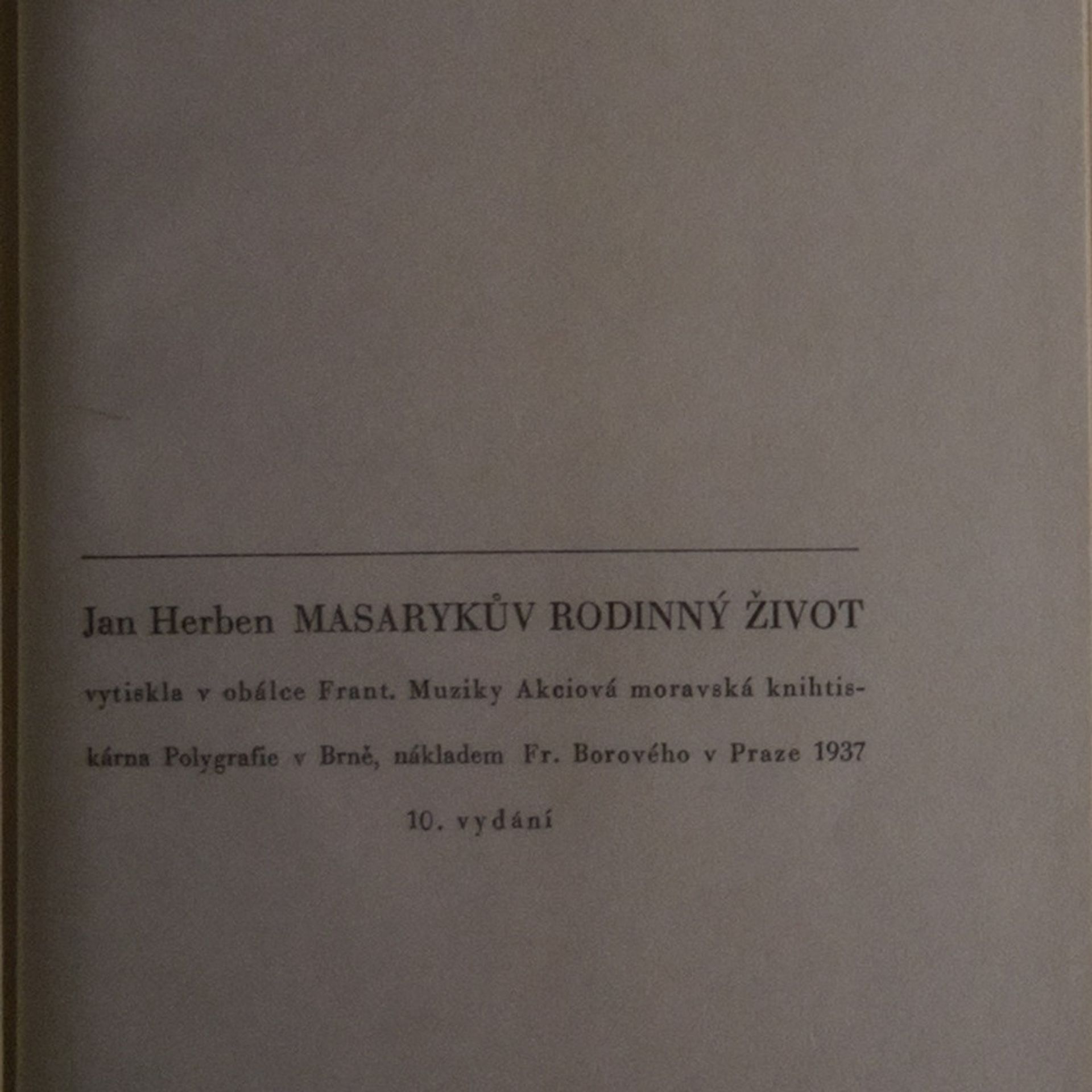 Jan Herben Masarykův rodinný život