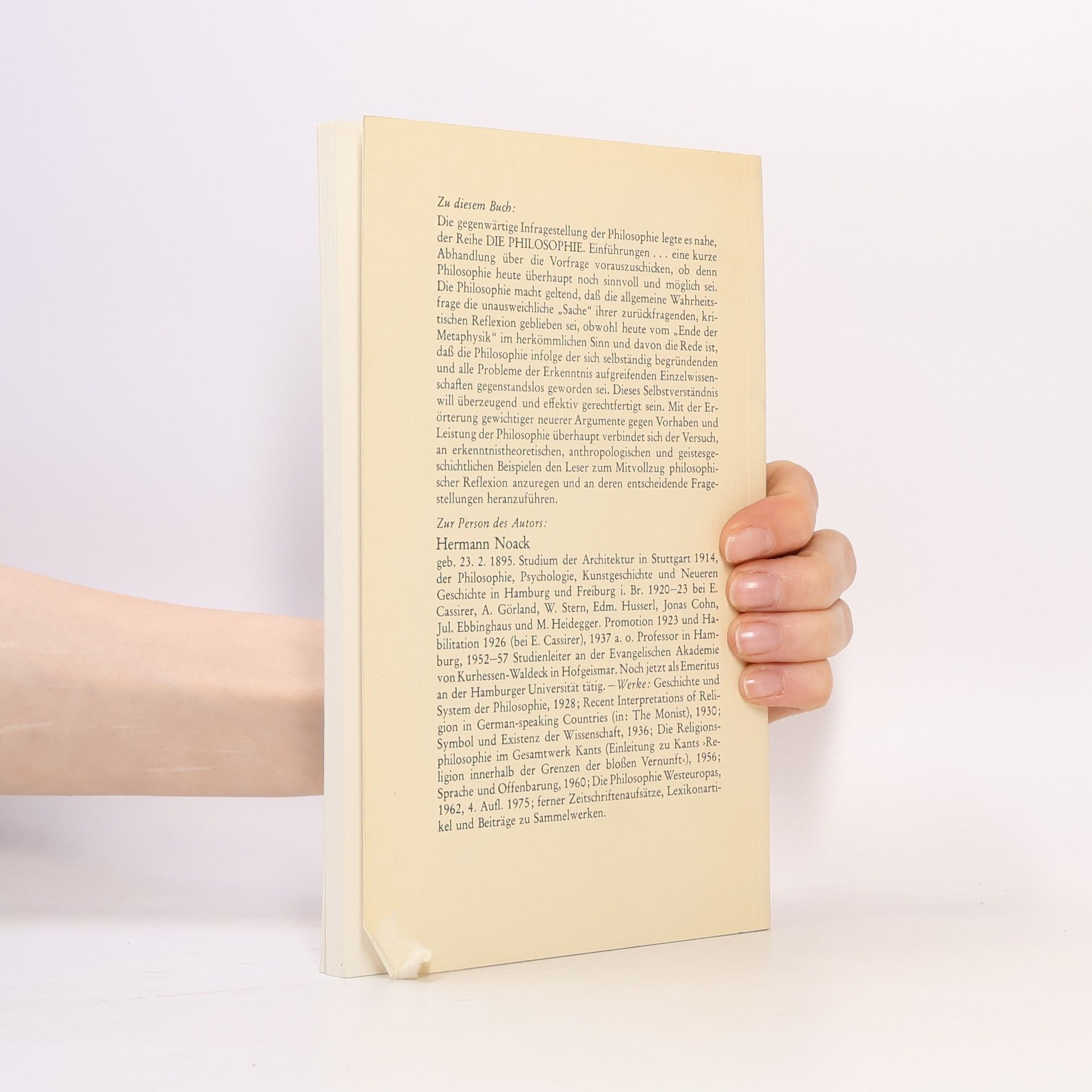 Hermann Noack Allgemeine Einführung in die Philosophie