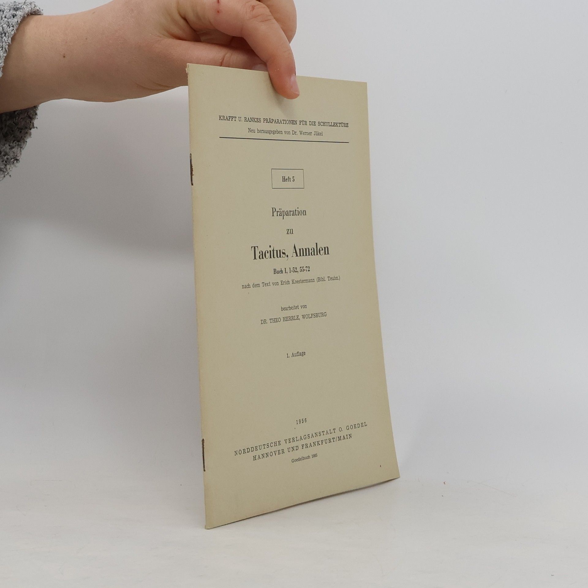 Erich Koestermann Präparation zu Tacitus, Annalen 5