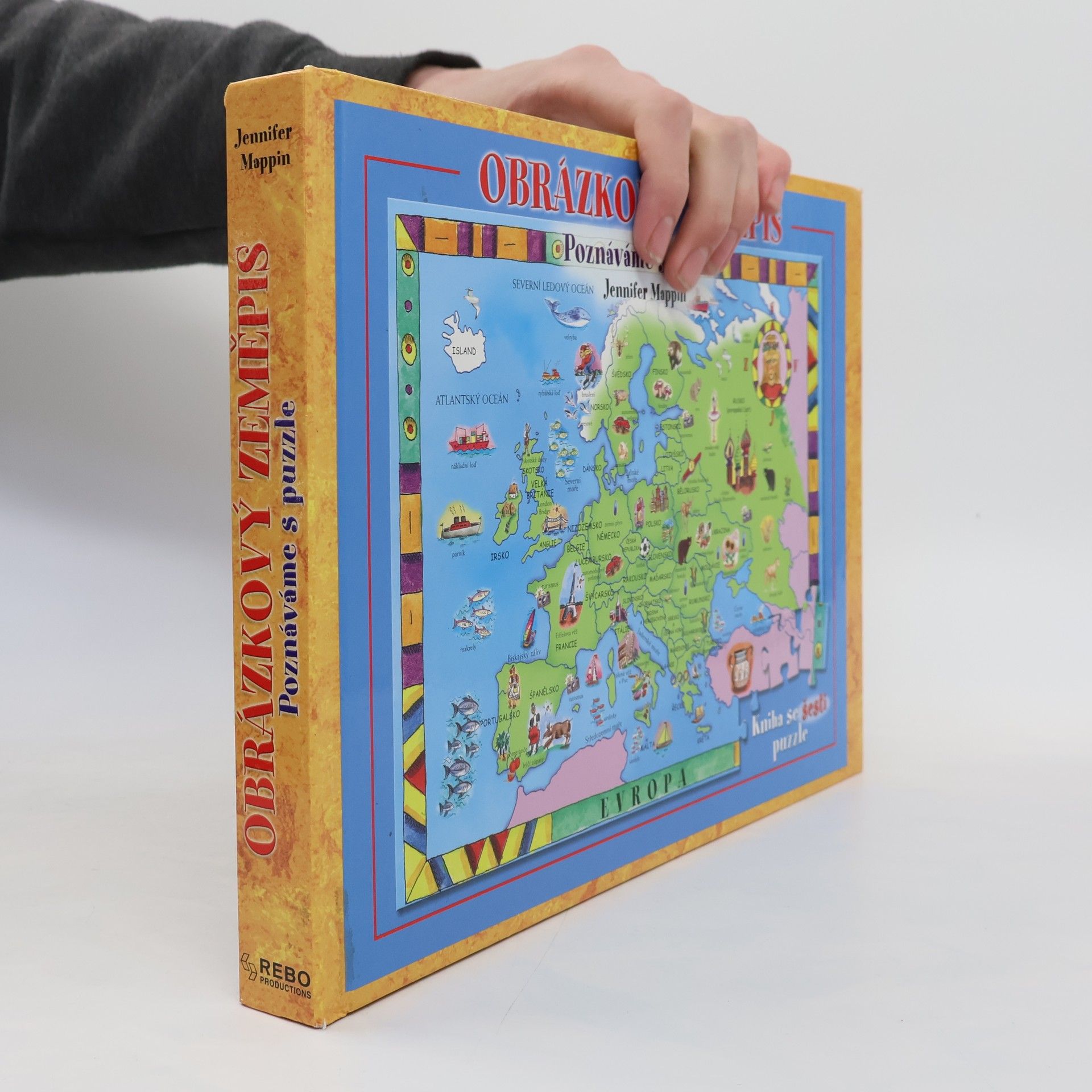 Jennifer Mappin Obrázkový zeměpis, kniha se šesti puzzle