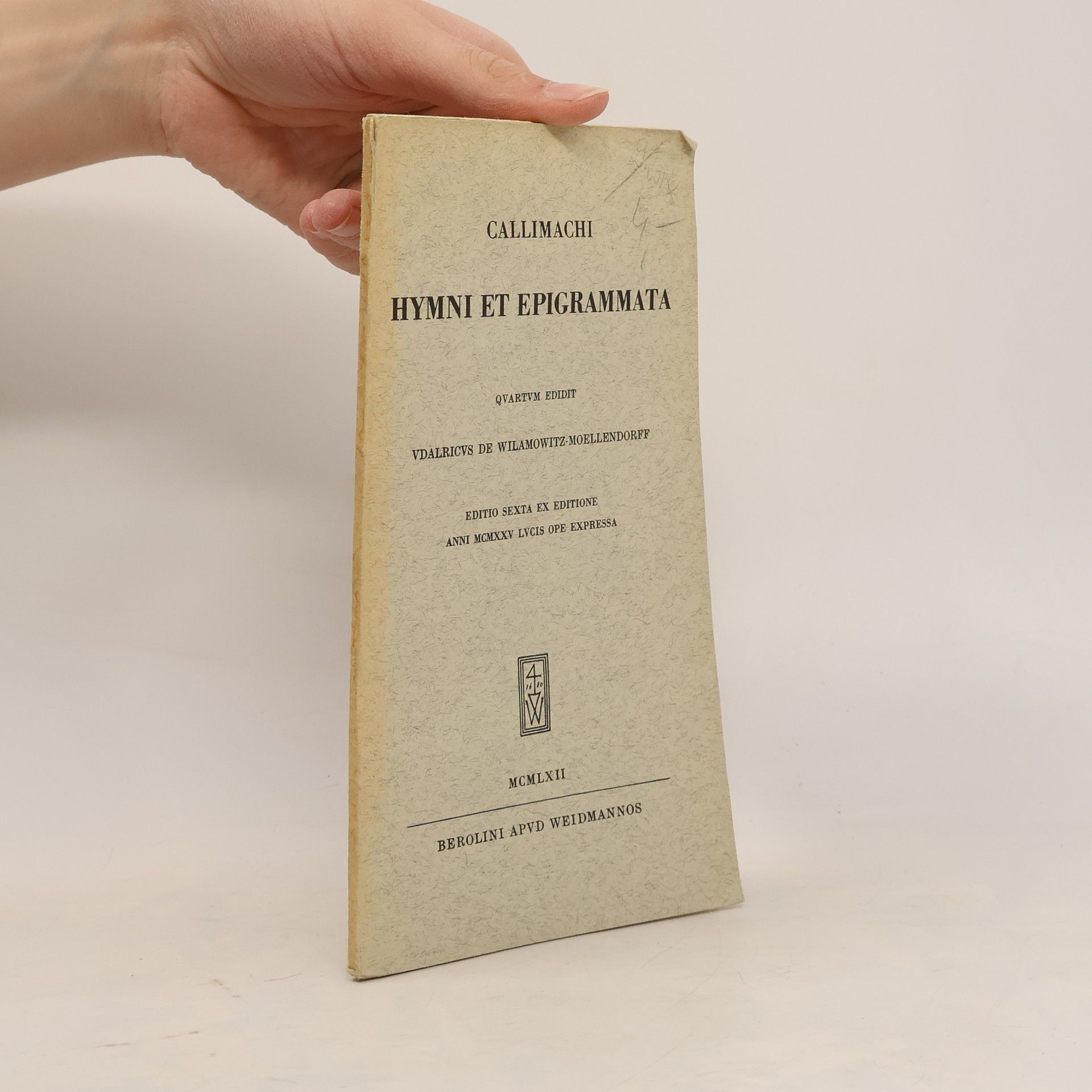 Callimachus Callimachus Callimachi hymni et epigrammata