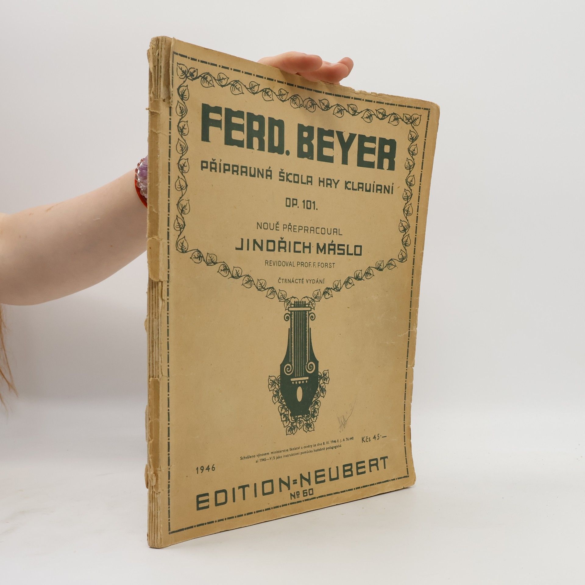 Jindřich Máslo Ferd. Beyer Přípravná škola hry klavírní. Op. 101