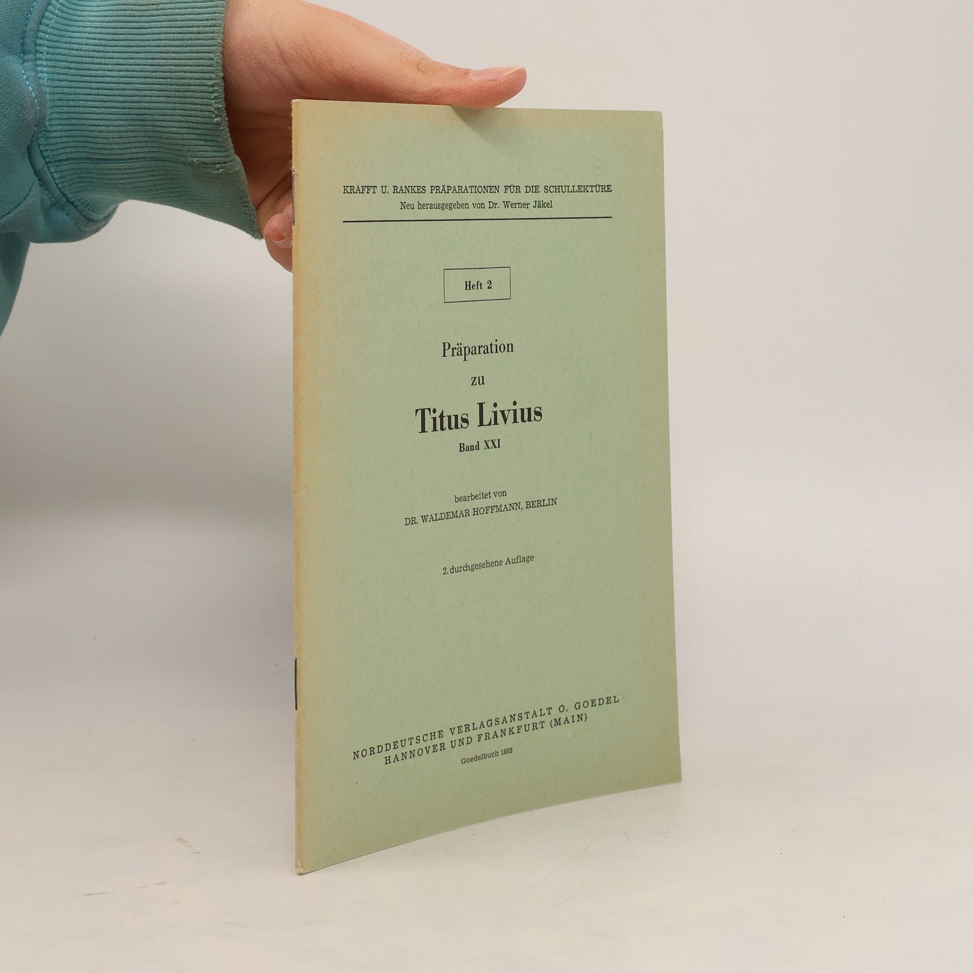 Waldemar Hoffmann Präparation zu Titus Livius Book XXI