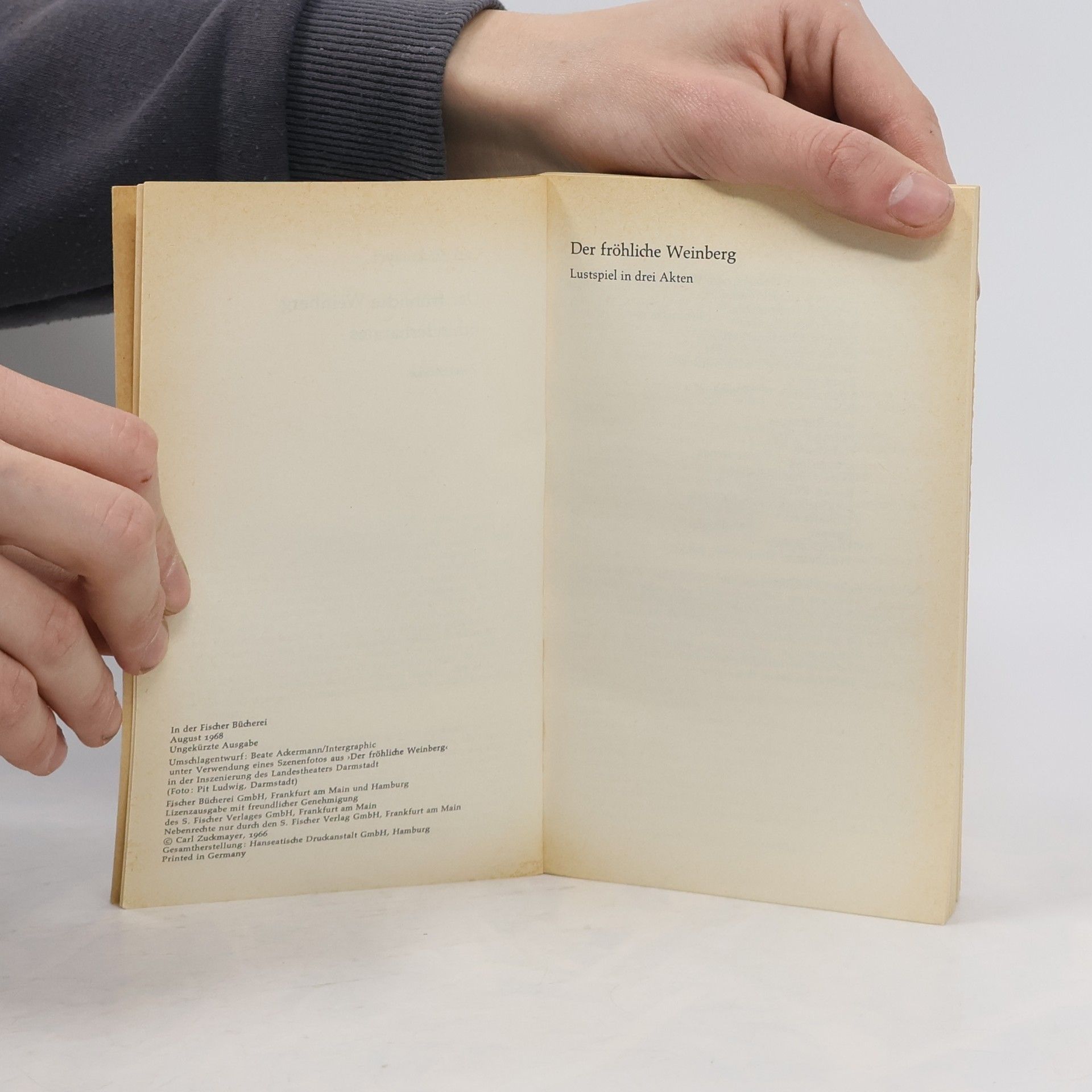 Carl Zuckmayer Der fröhliche Weinberg. Schinderhannes. Zwei Stücke