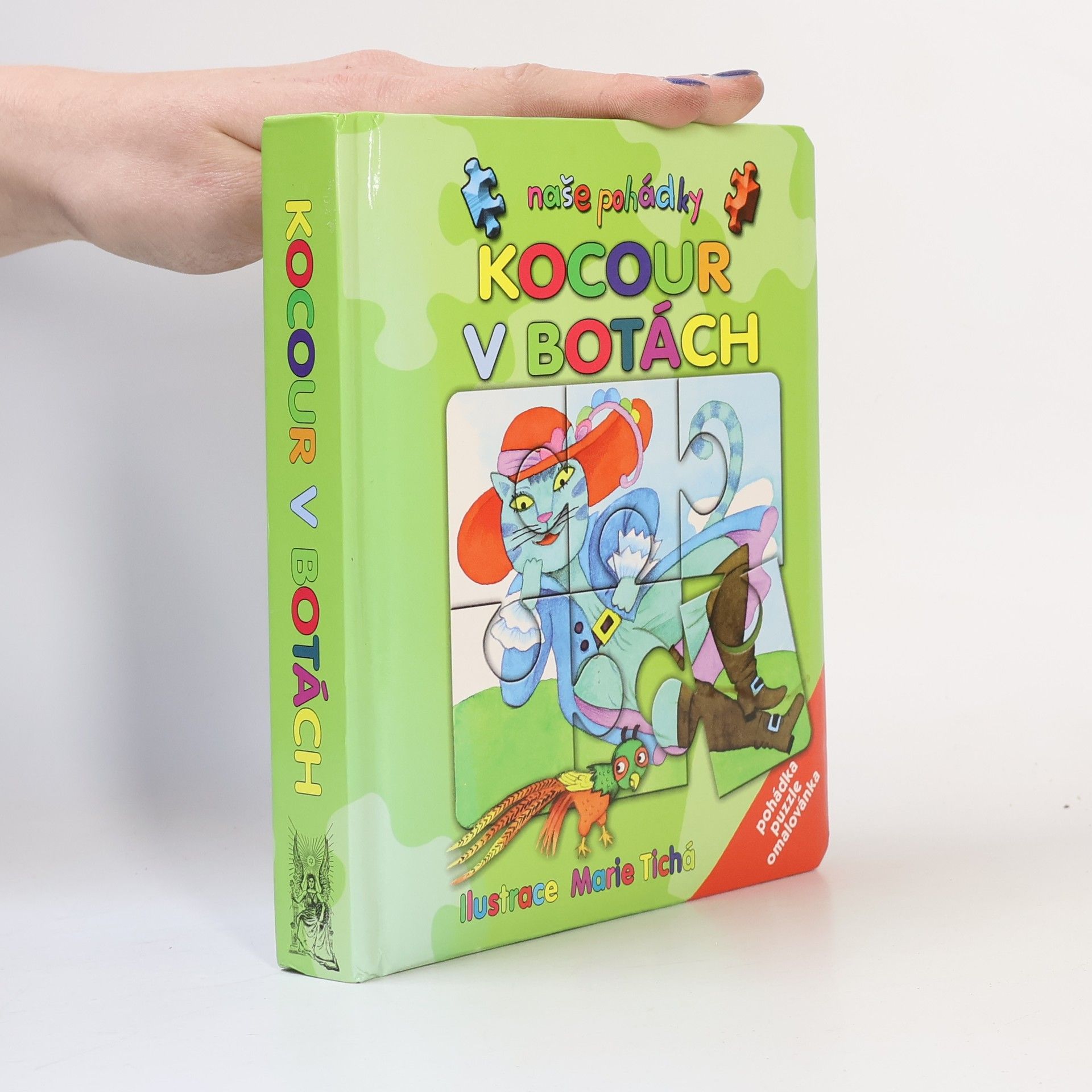 Kocour v botách: Pohádka, puzzle, omalovánka