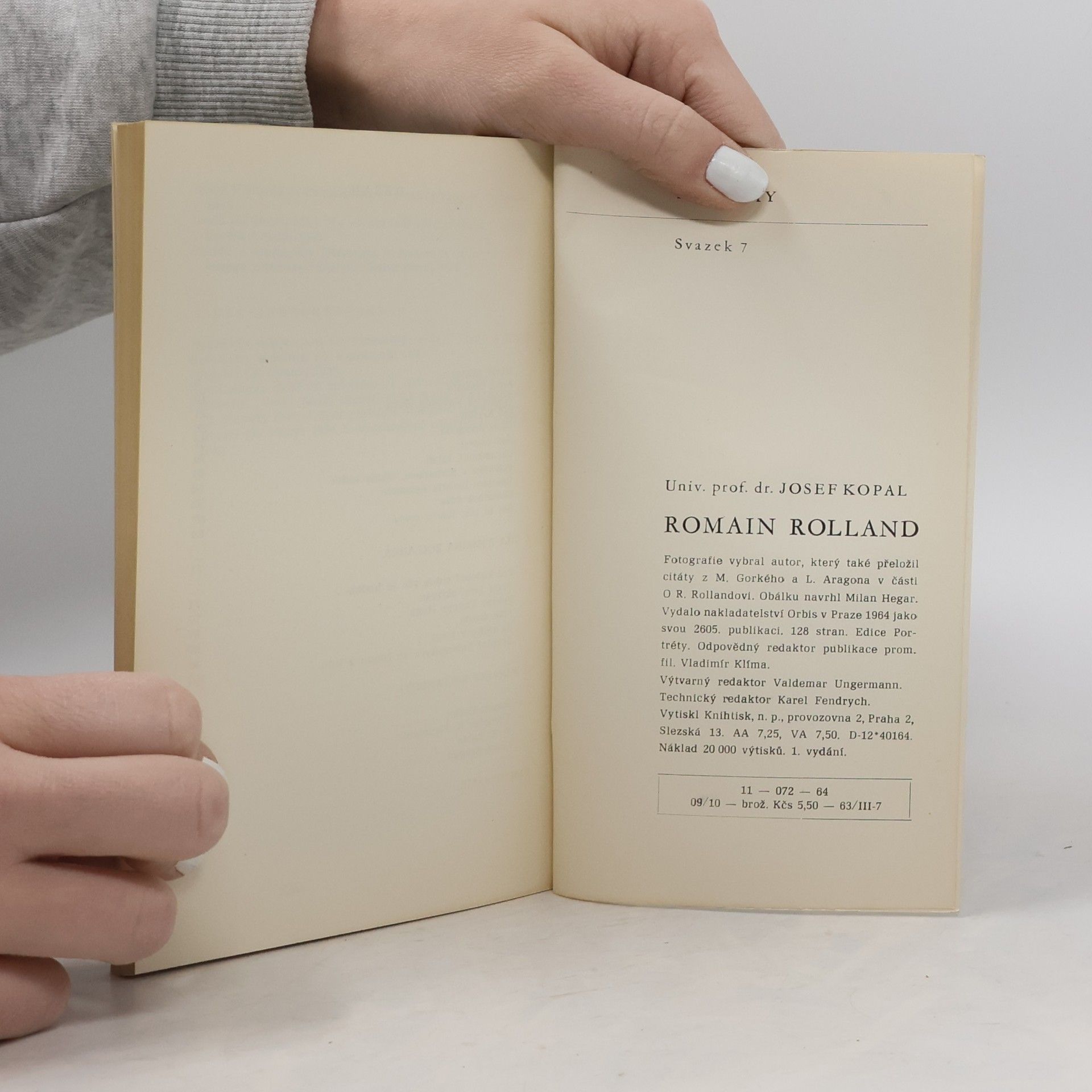 Josef Kopal Portréty. Romain Rolland