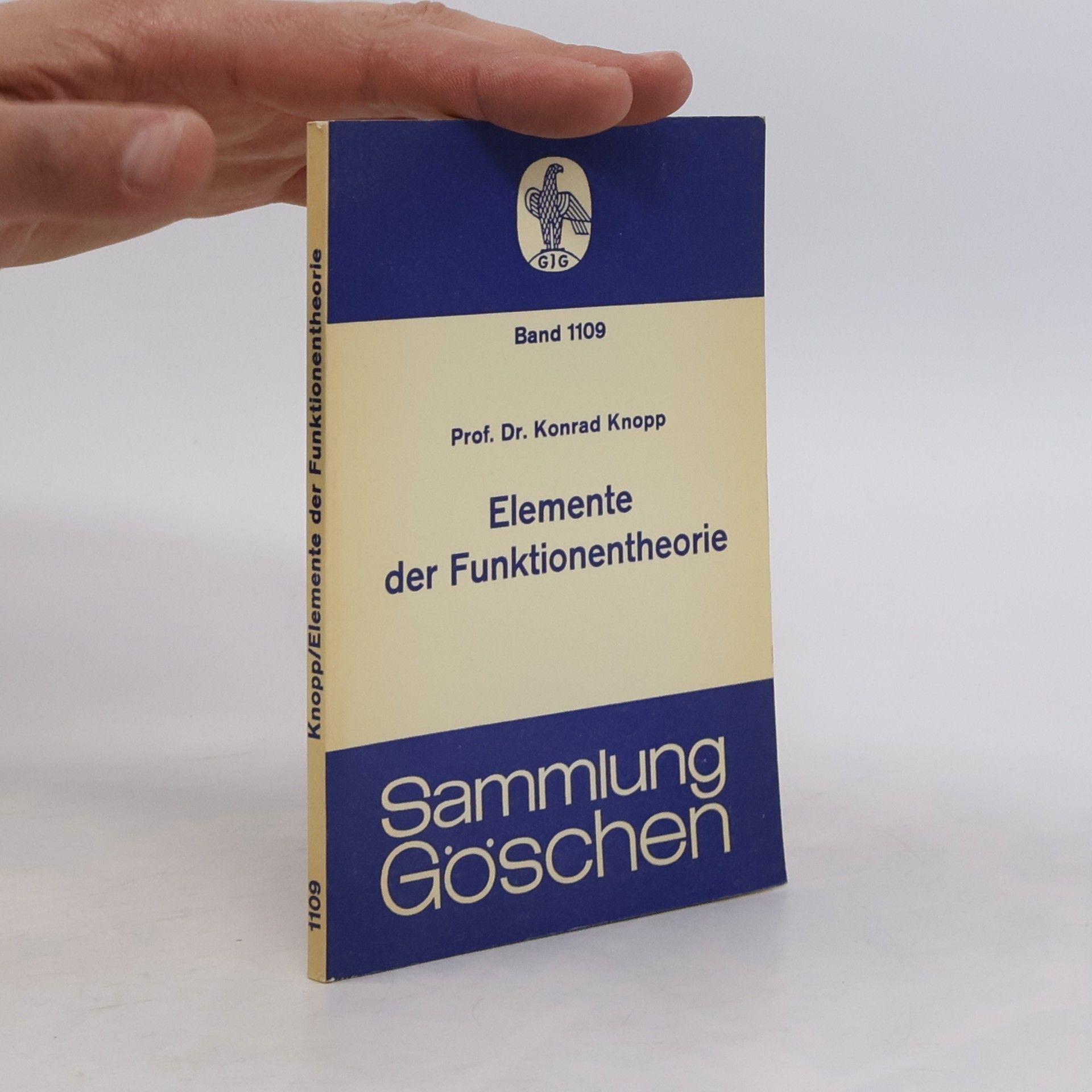 Konrad Knopp Elemente der Funktionentheorie