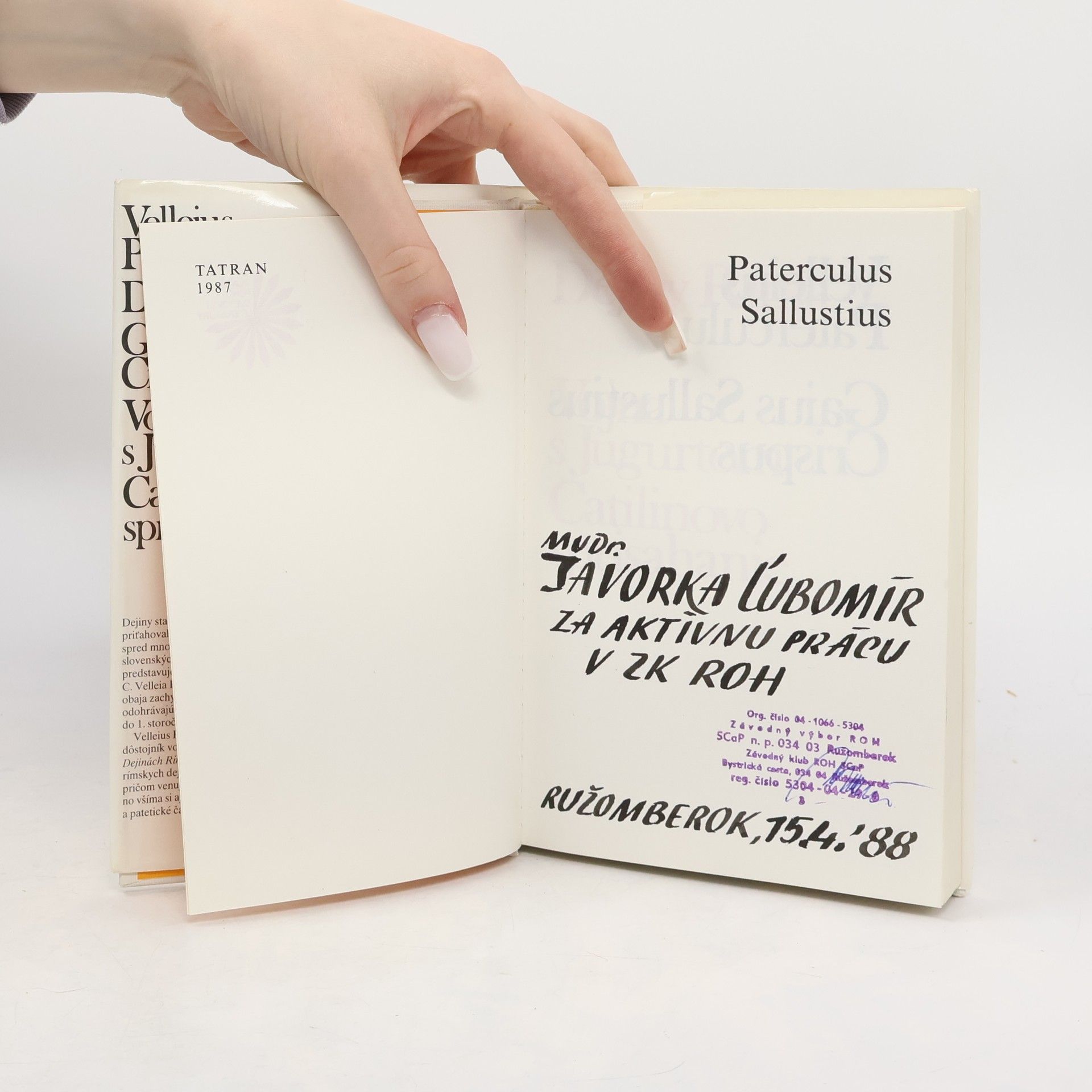 Velleius Paterculus Dejiny Ríma. Vojna s Jugurtom. Catilinovo sprisahanie