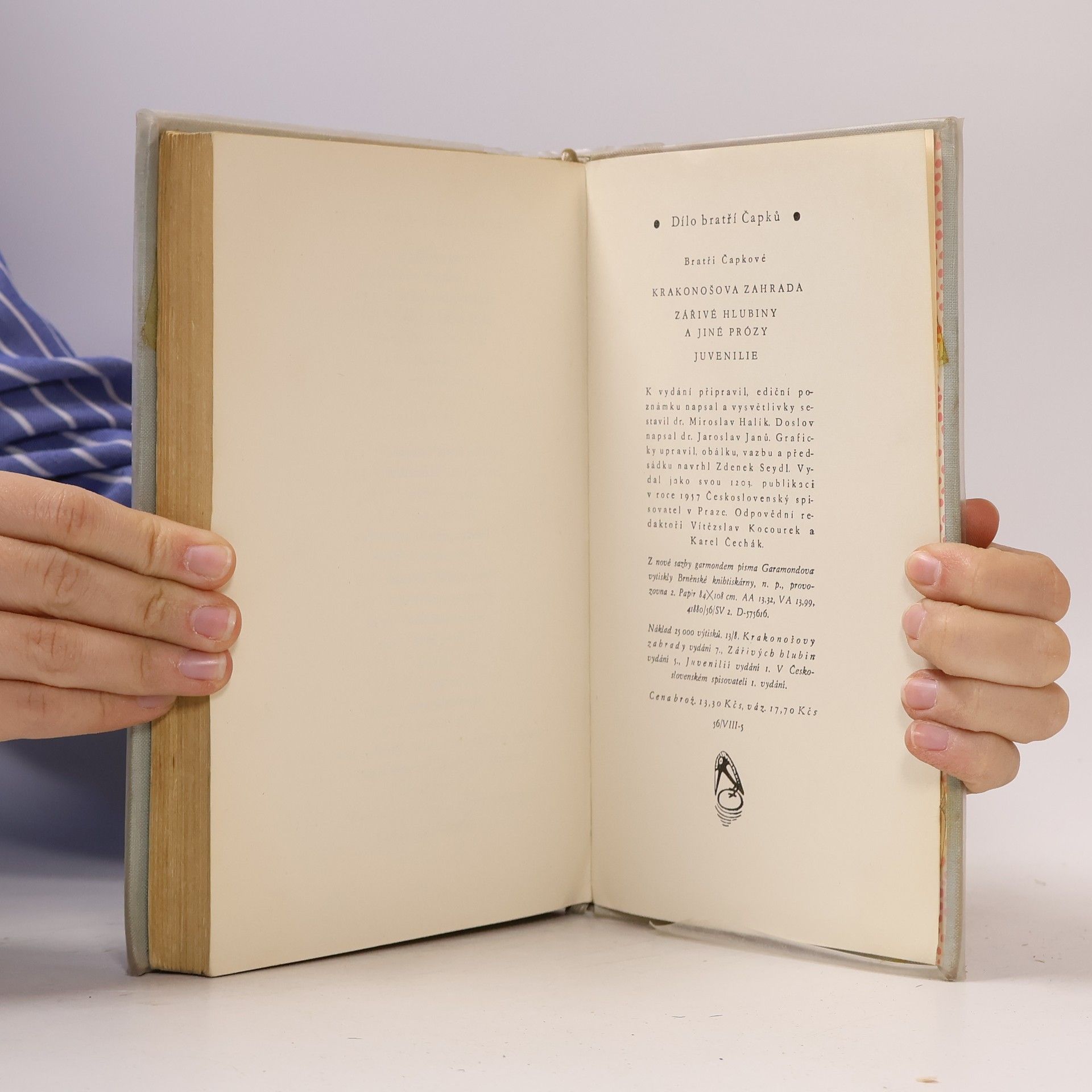 Karel Čapek Krakonošova zahrada. Zářivé hlubiny. Juvenilie