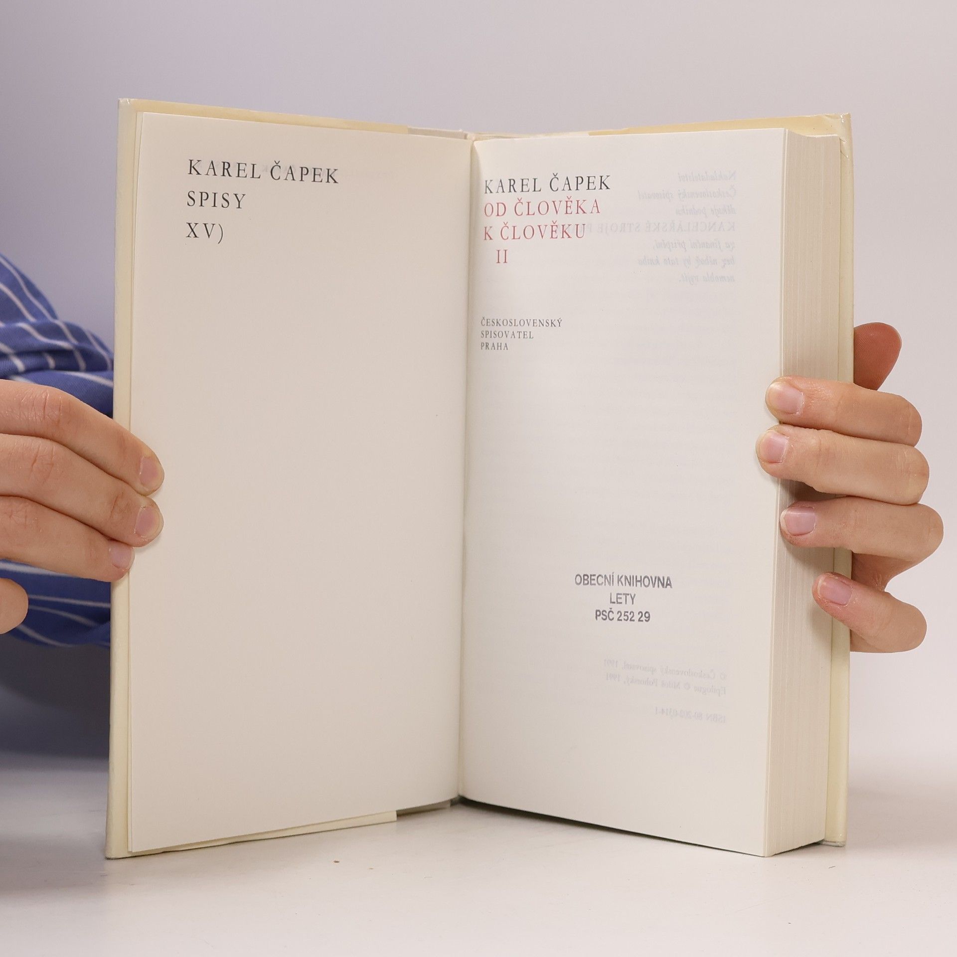 Karel Čapek Od člověka k člověku II