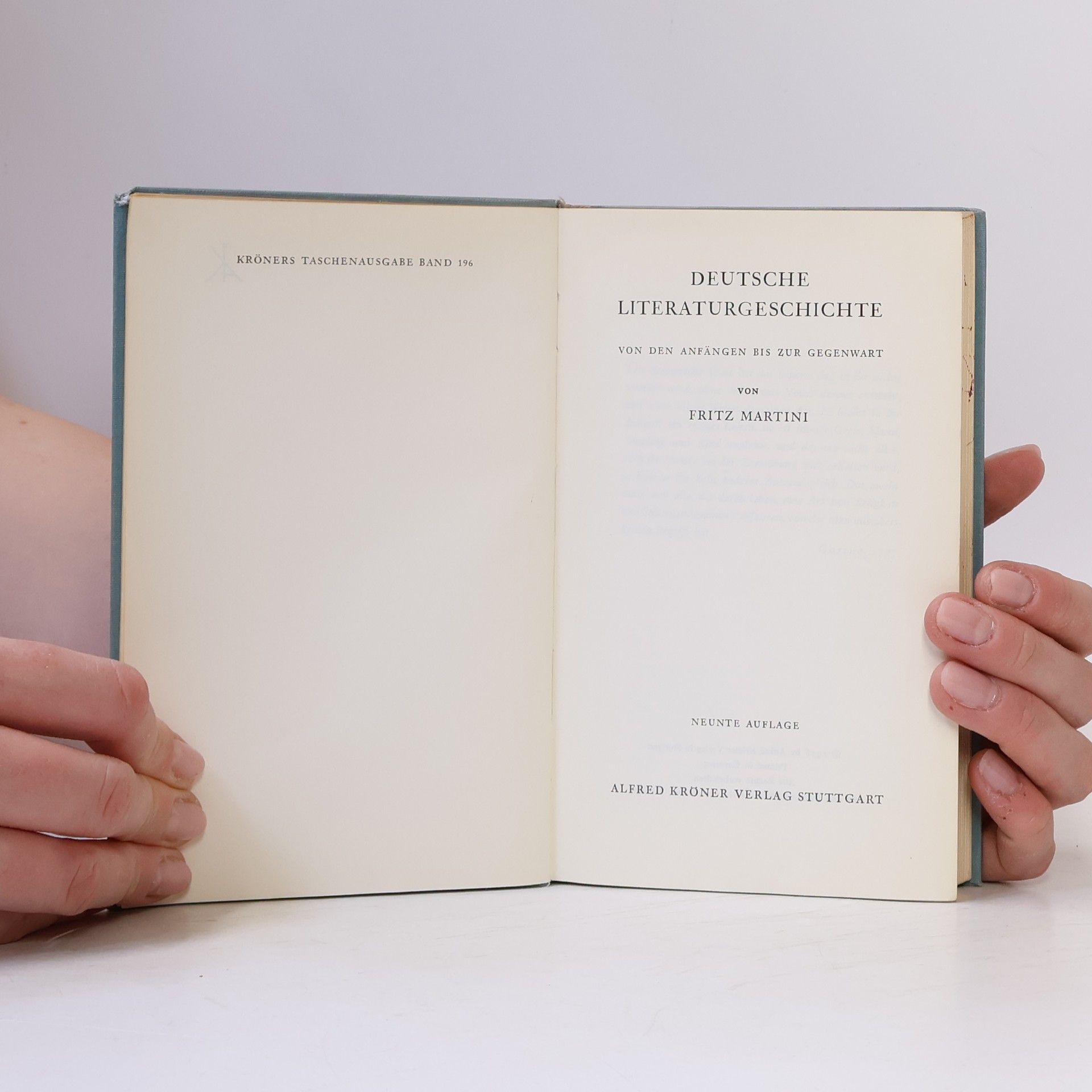 Fritz Martini Deutsche Literatur Geschichte