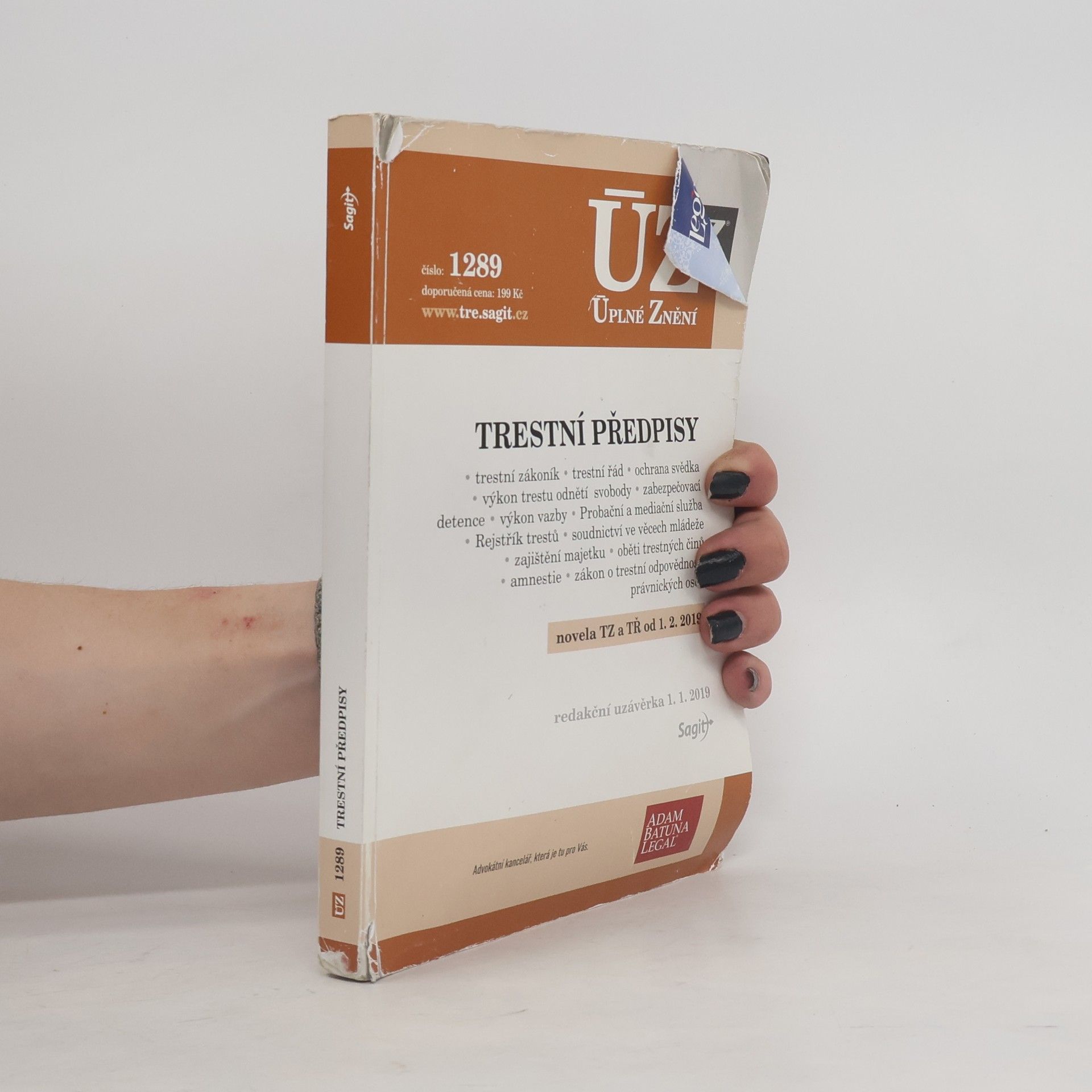 Autorenkollektiv Trestní předpisy [ÚZ 2019 č. 1289]