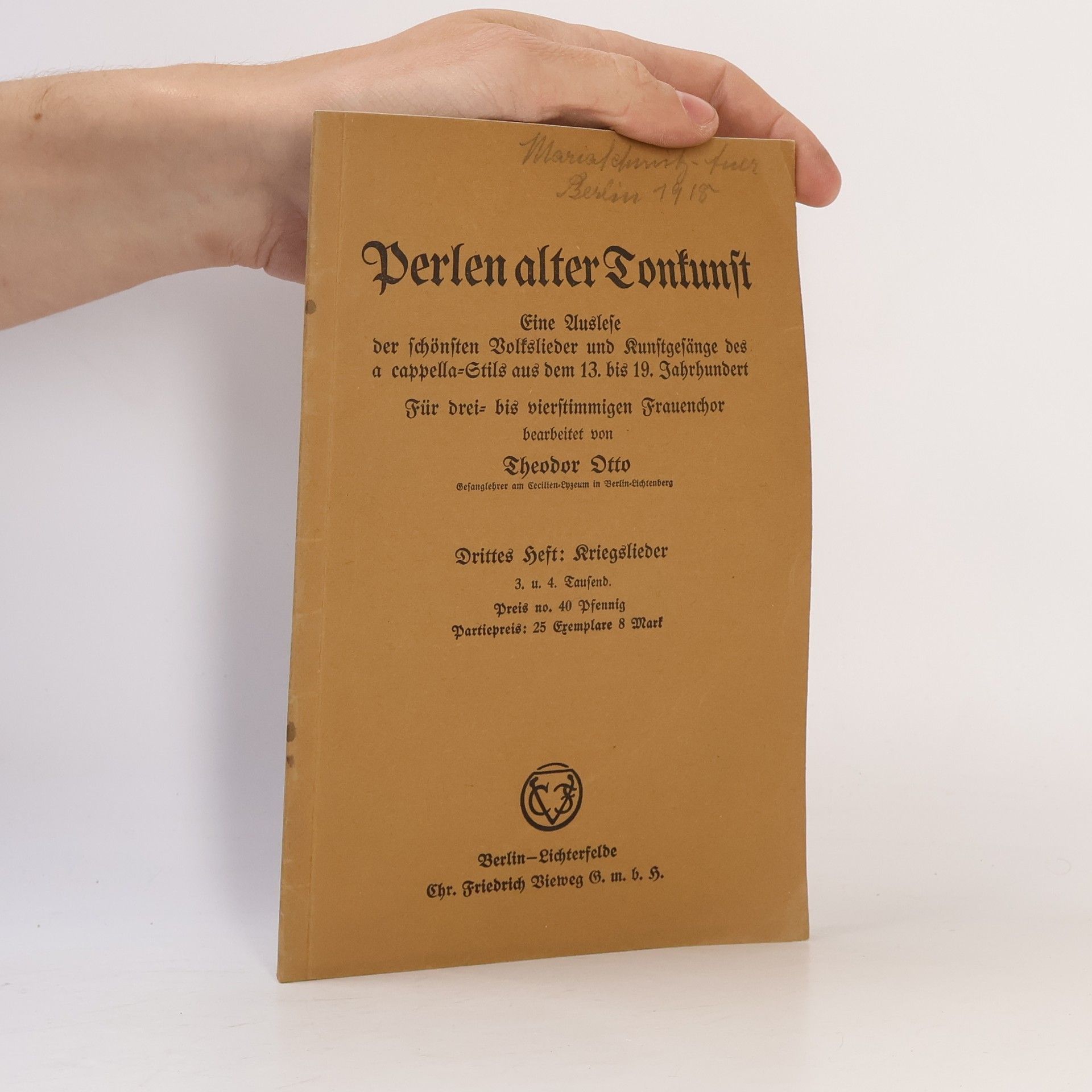 Theodor Plievier Perlen alter Tonkunst