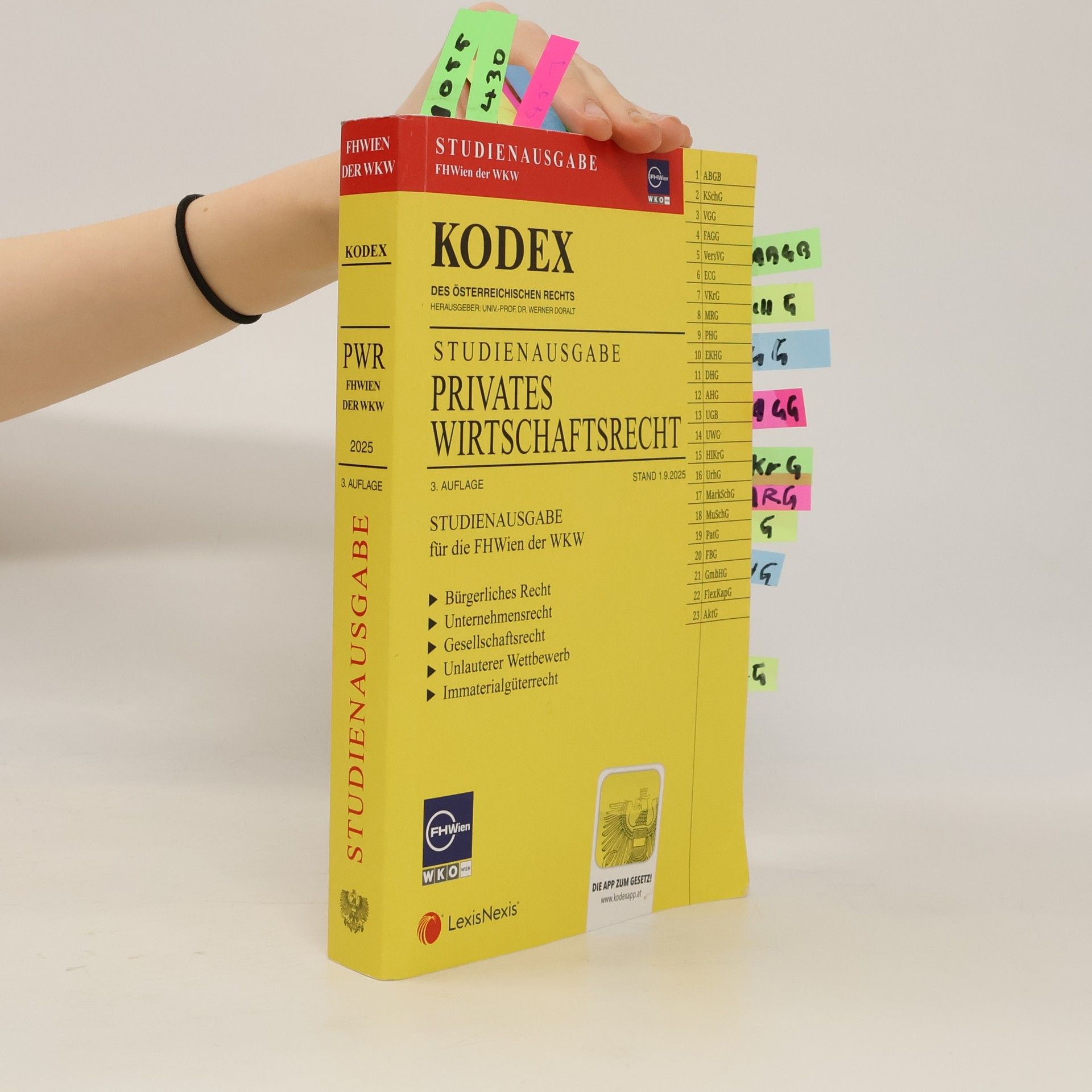 Werner Doralt Studienausgabe der FHWien: Kodex Privates Wirtschaftsrecht für die FHWien der WKW 2025/26 - inkl. App - 3. Auflage - Stand 1.9.2025