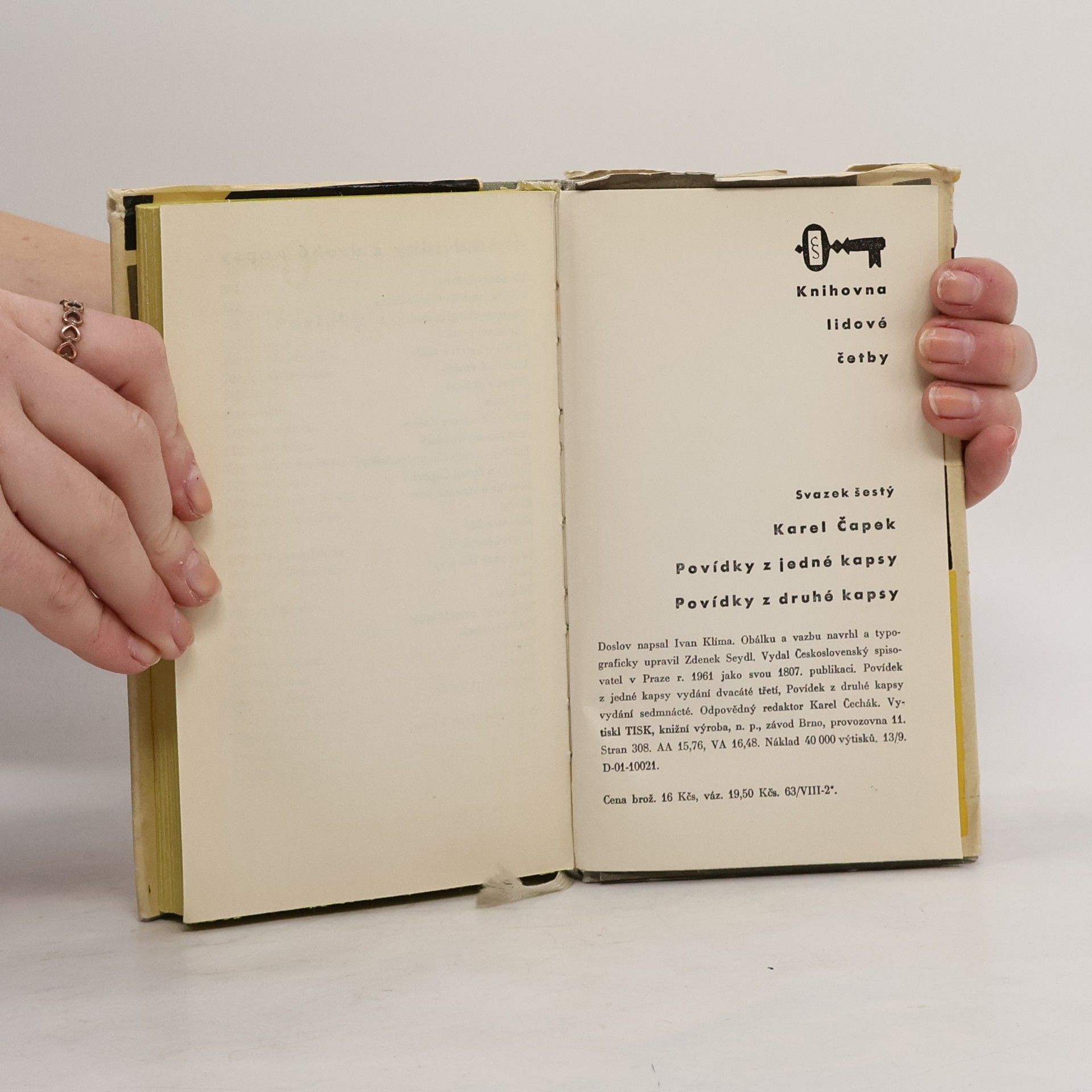 Karel Čapek Povídky z jedné kapsy. Povídky z druhé kapsy