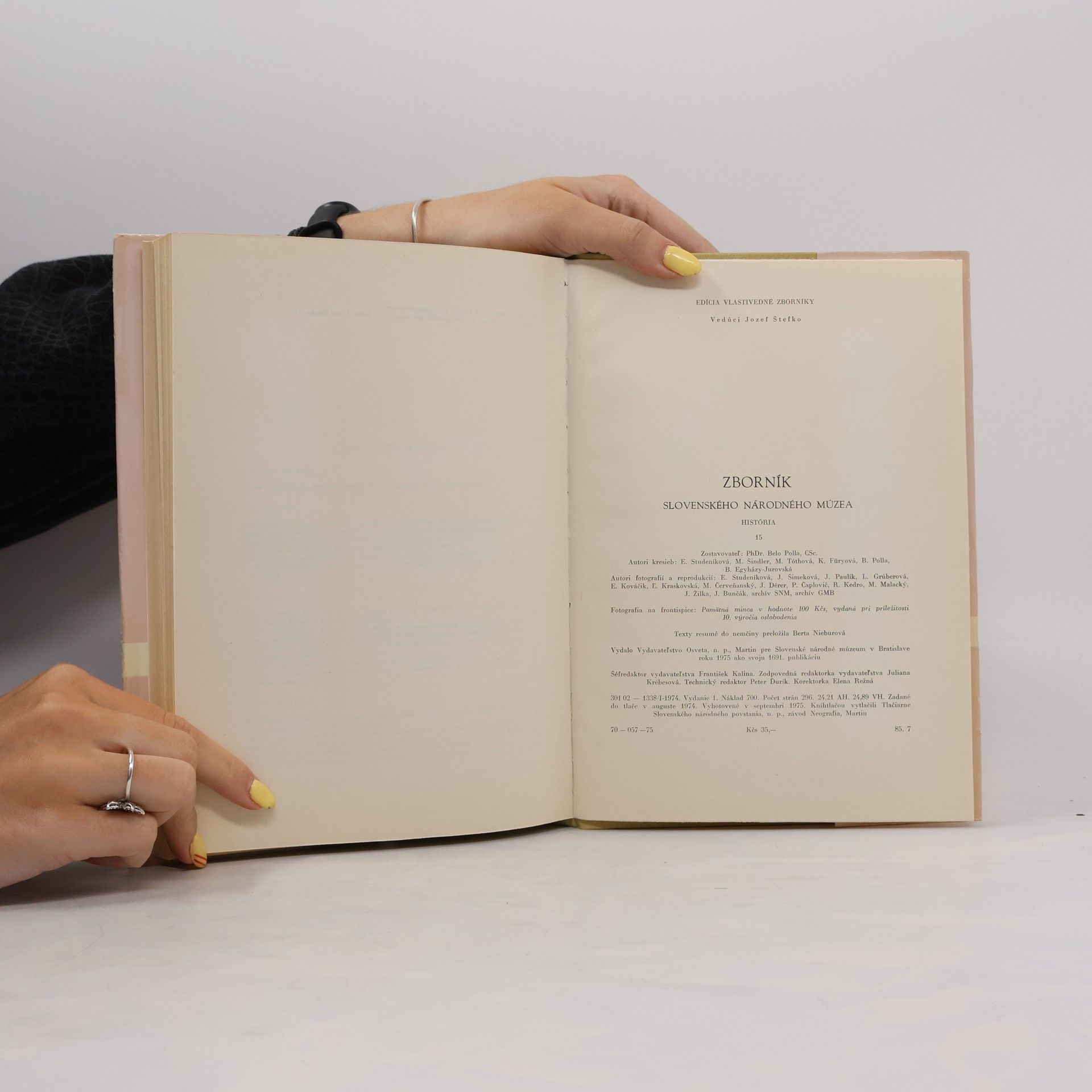 Various authors Zborník Slovenského národného múzea. História 15
