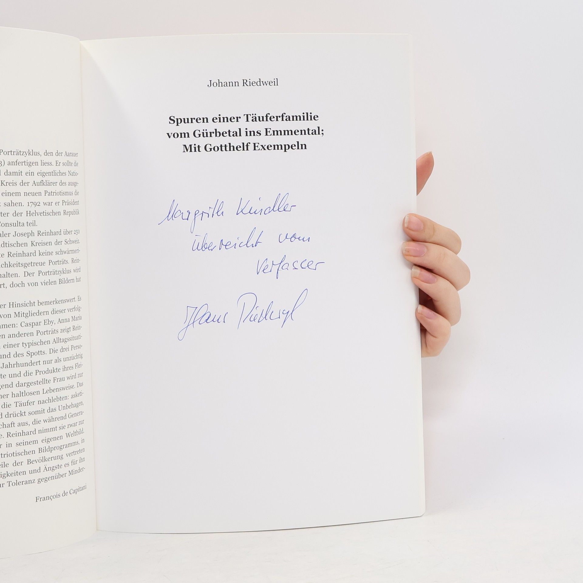Johann Riedweil Spuren einer Täuferfamilie vom Gürbetal ins Emmental