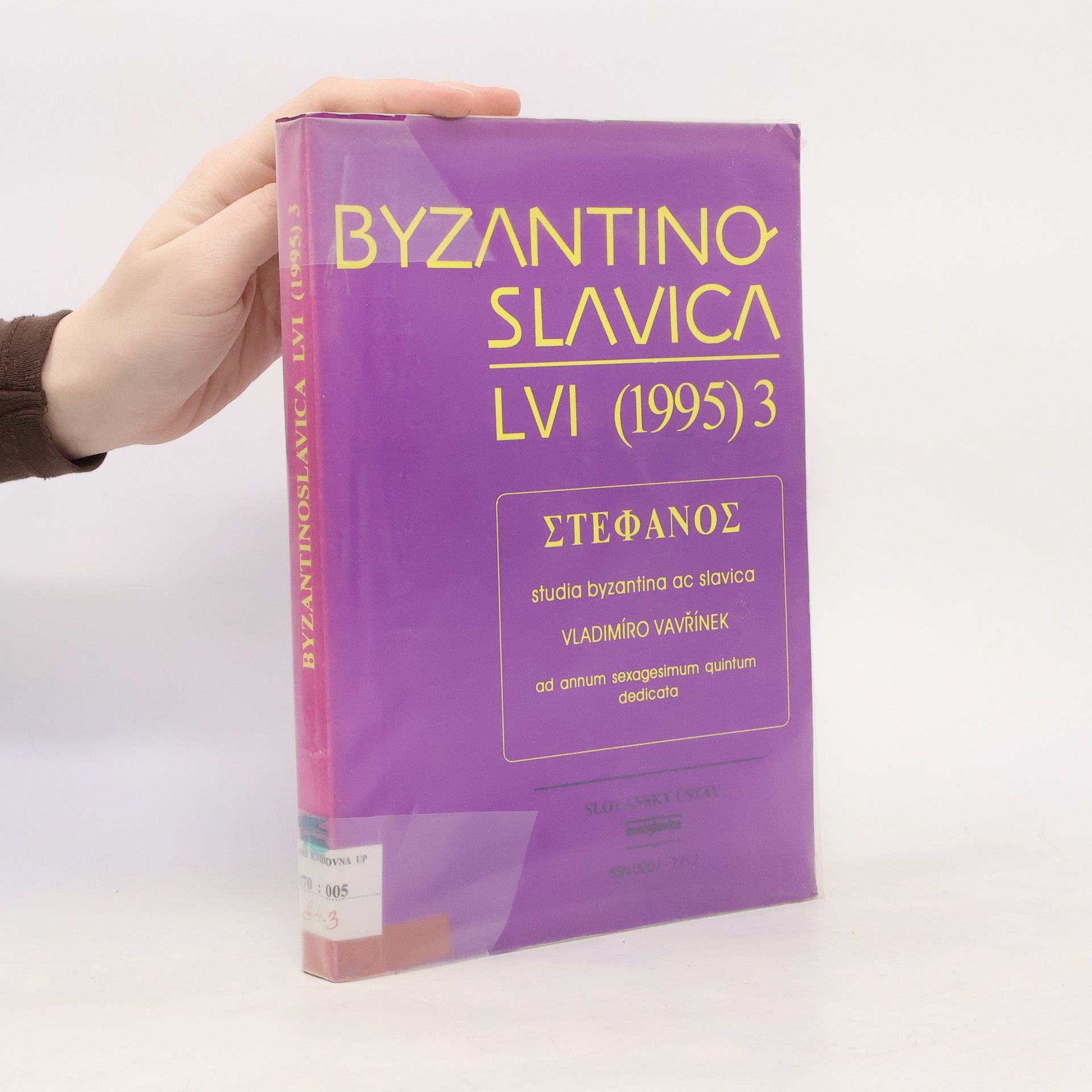 Vladimíro Vavřínek Byzantinoslavica LVI 3
