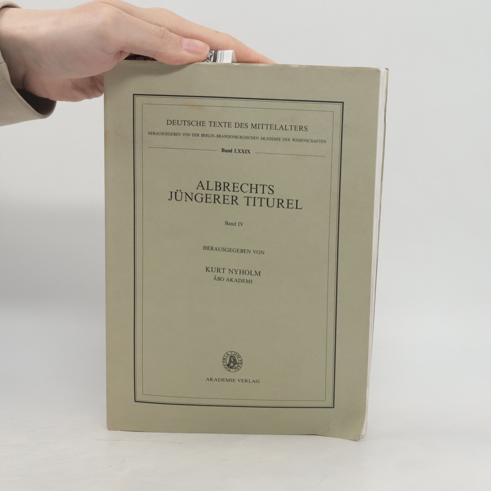 Kurt Nyholm deutsche Texte des Mittelalters - 4: Albrechts jüngerer Titurel