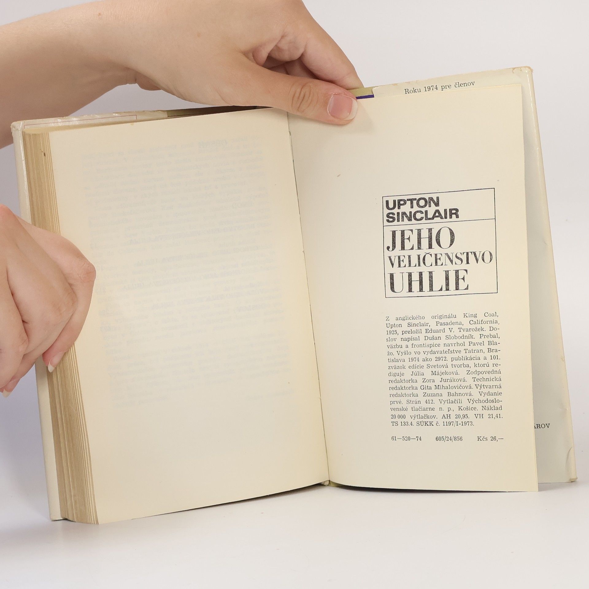 Upton Sinclair Jeho veličenstvo uhlie