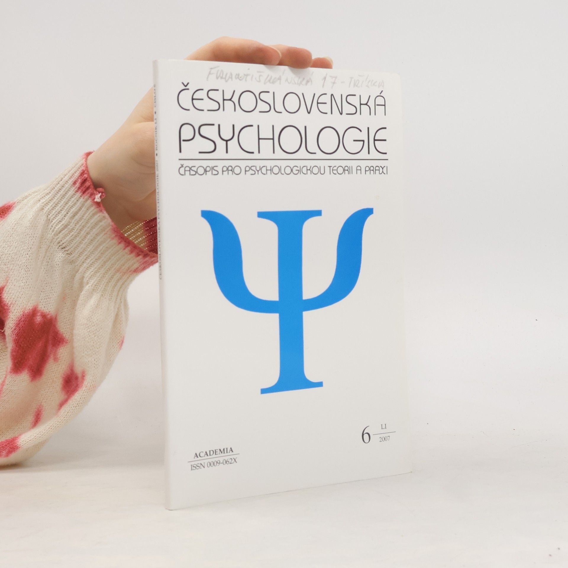 AA.VV. Československá psychologie 6/2007. LI