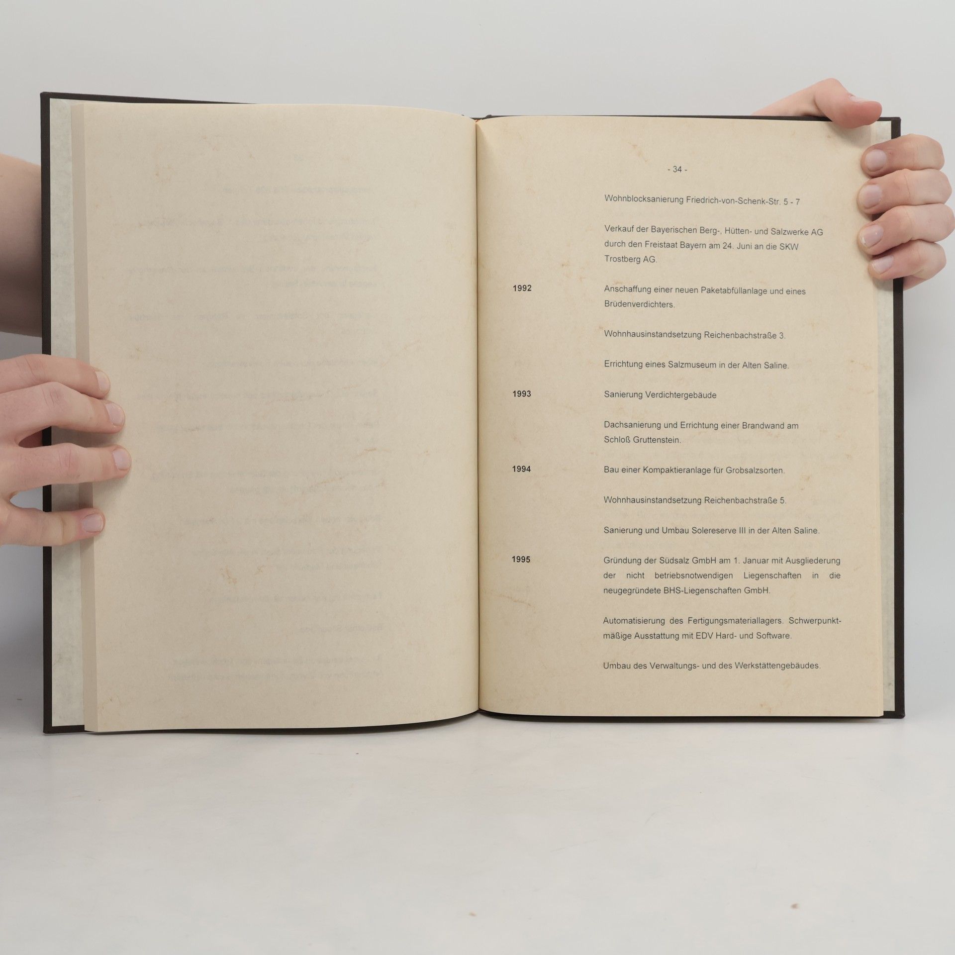 Sepp Winkler Chronologische Zeittafel der Saline Reichenhall