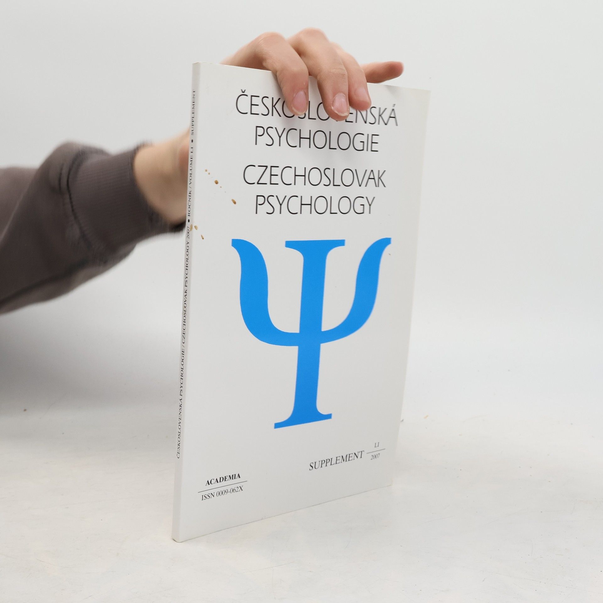 AA.VV. Československá psychologie. Czechoslovak psychology. Supplement