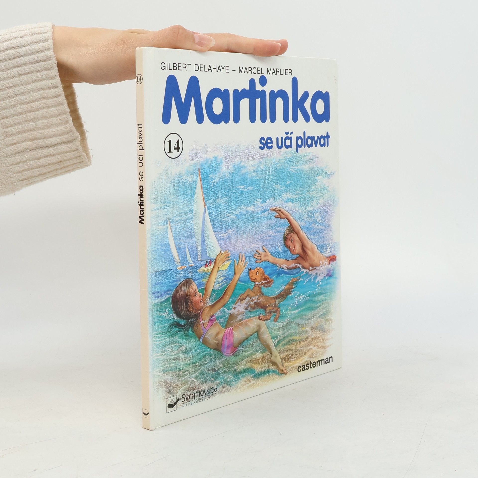 Gilbert Delahaye Martinka se učí plavat