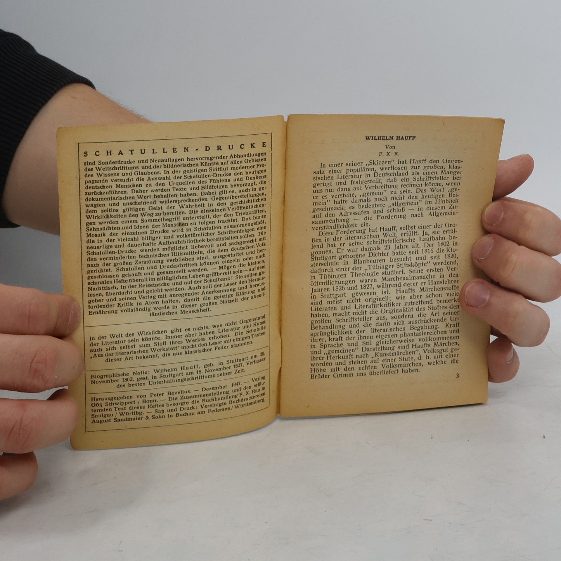 Wilhelm Hauff Die Bücher und die Lesewelt