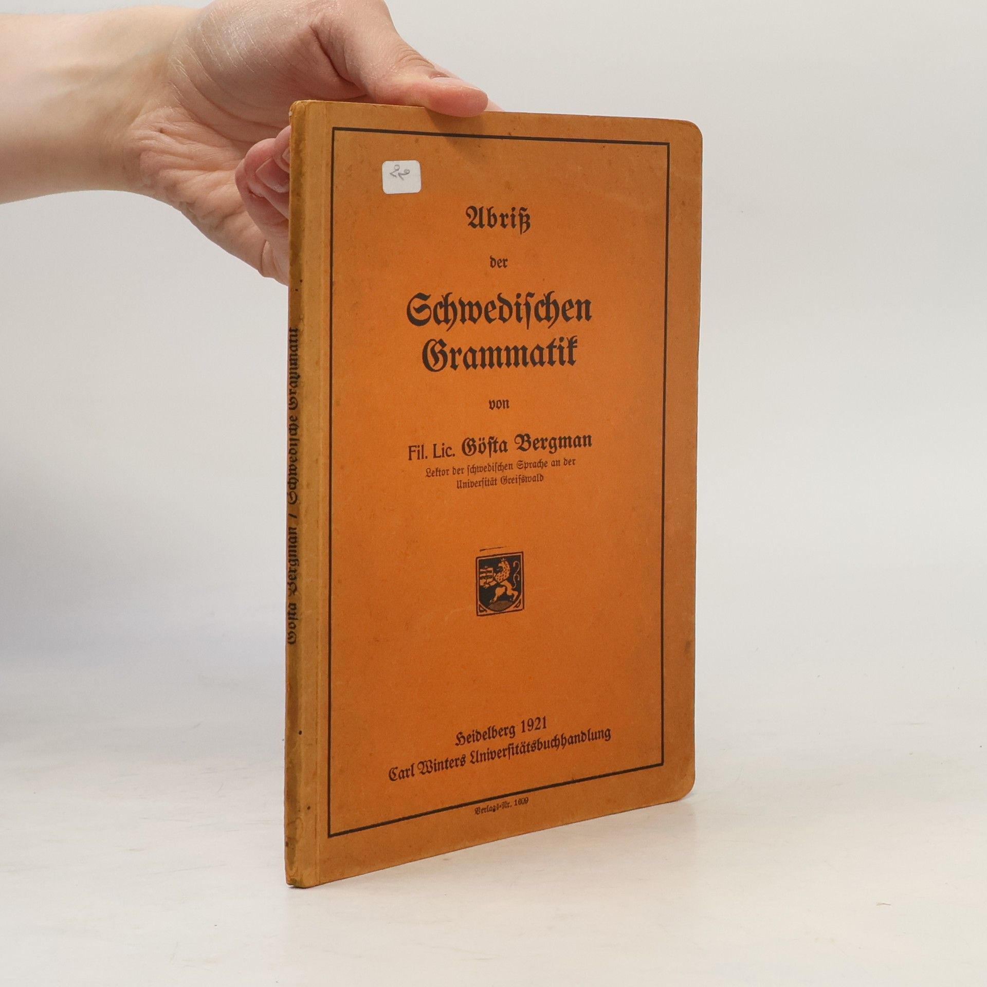 Gosta Bergman Abriß der Schwedischen Grammatik