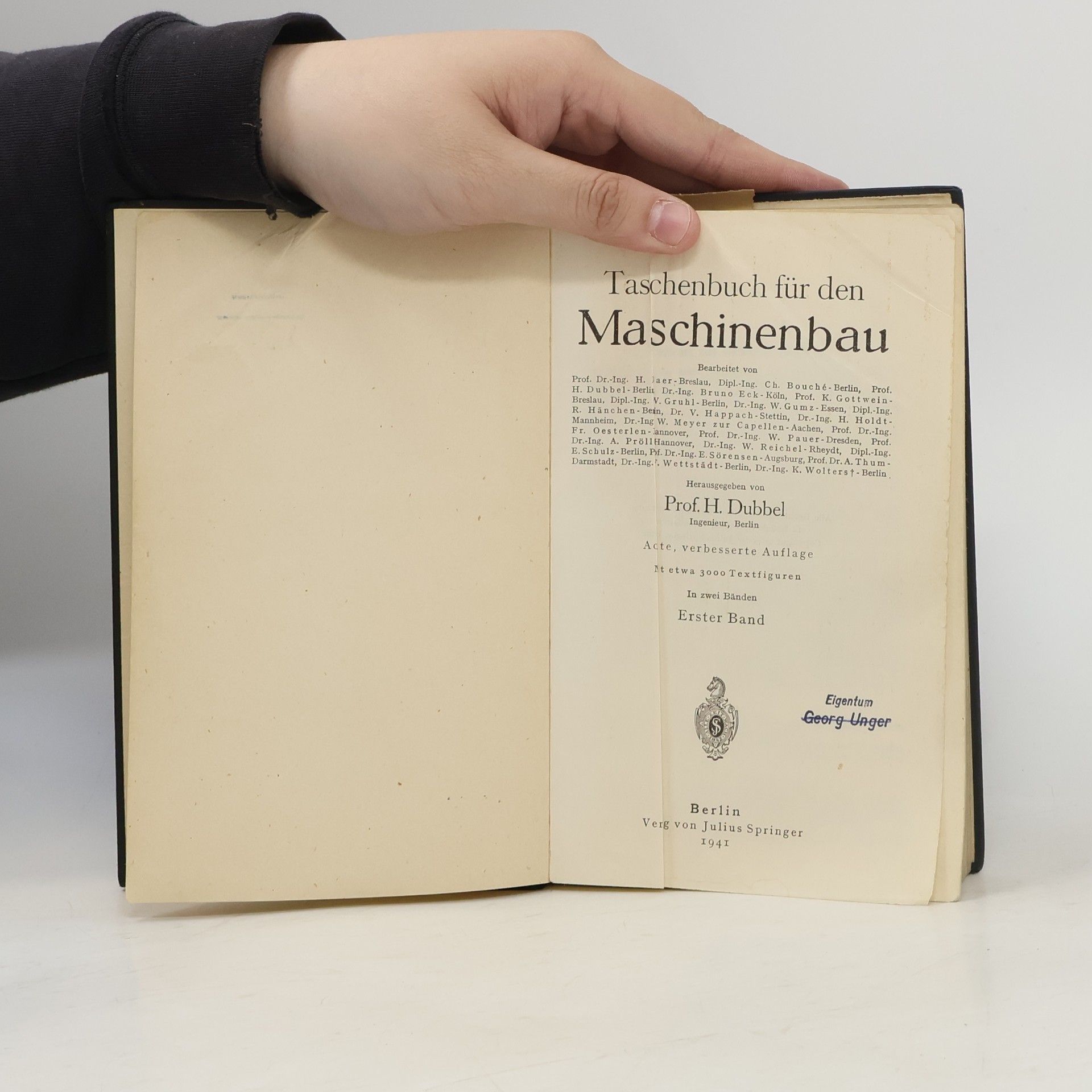 Heinrich Dubbel Taschenbuch für den Maschinenbau. Band 1