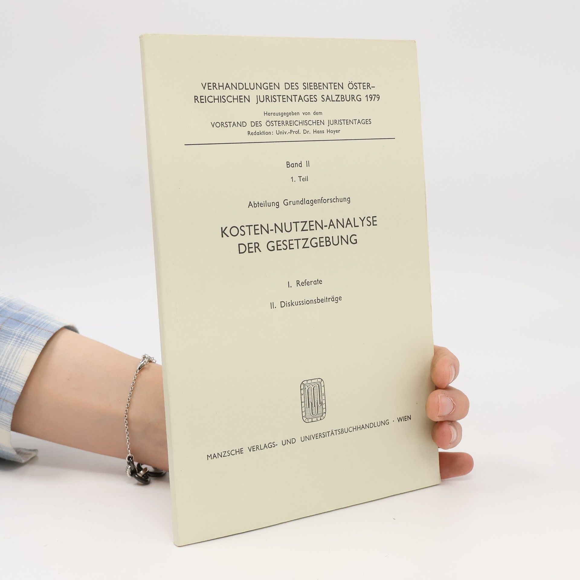 Various authors Kosten-Nutzen-Analyse der Gesetzgebung